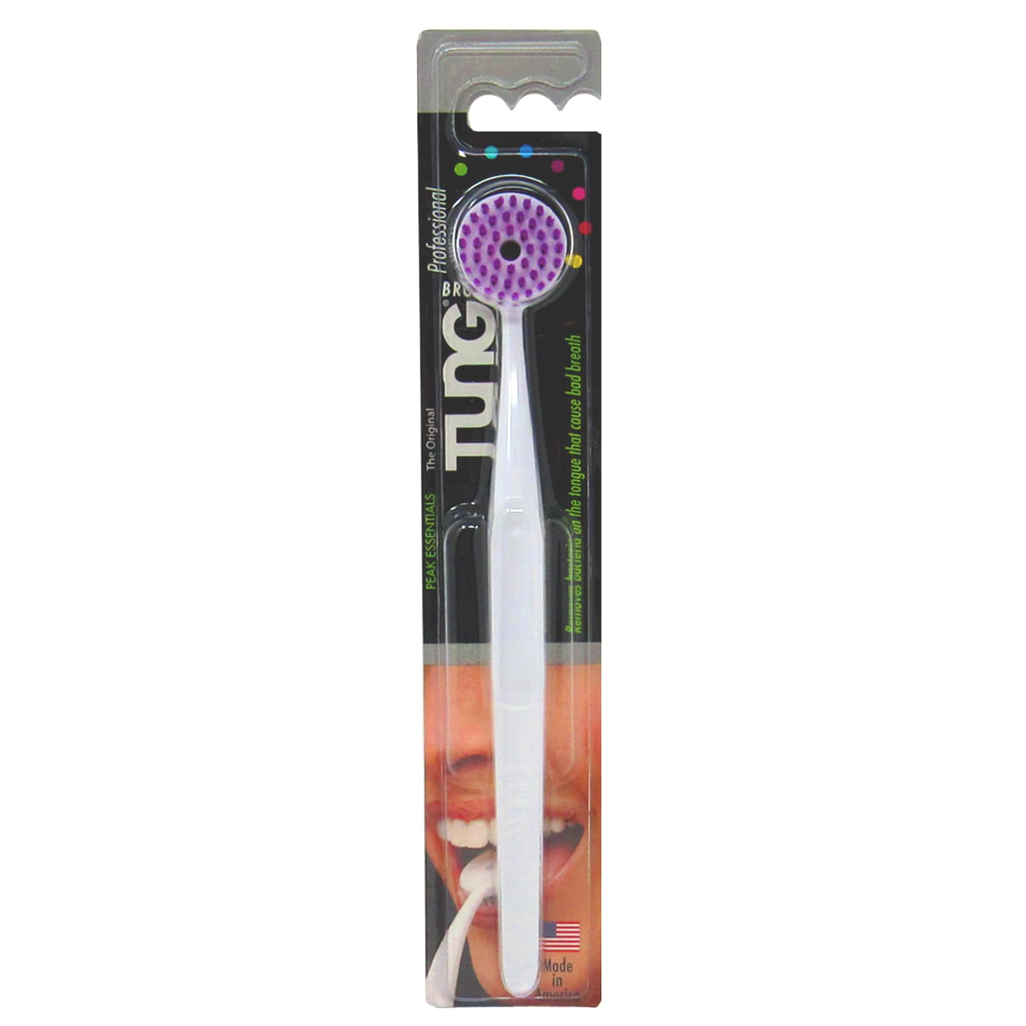 Tung Brush Original Tongue Cleaner, Adult, Assorted Colors, 24/Case - Tung Brush Original - Image 1