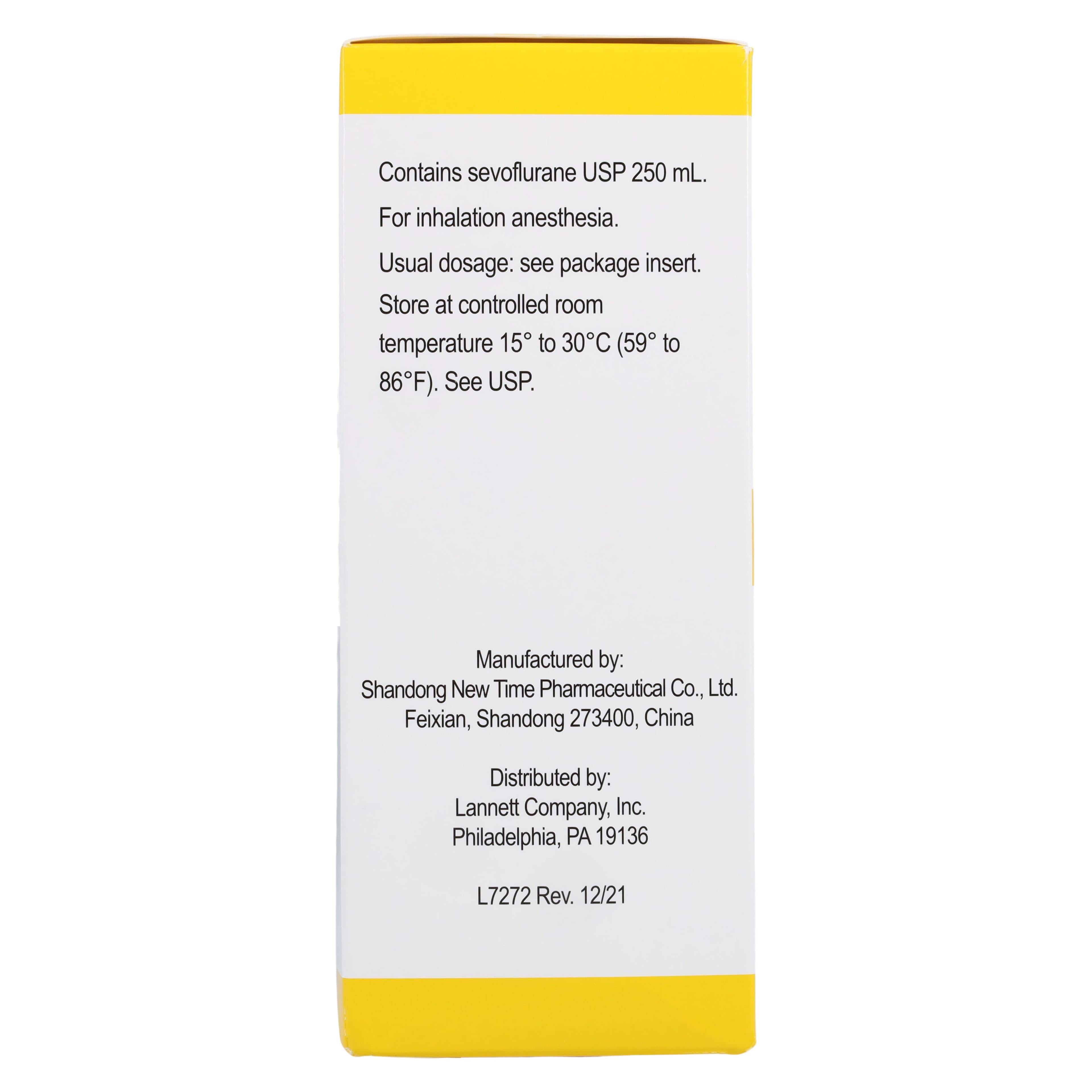 Sevoflurane Inhalation Liquid 100%, 250 mL Bottle, Lannett thumbnail 4