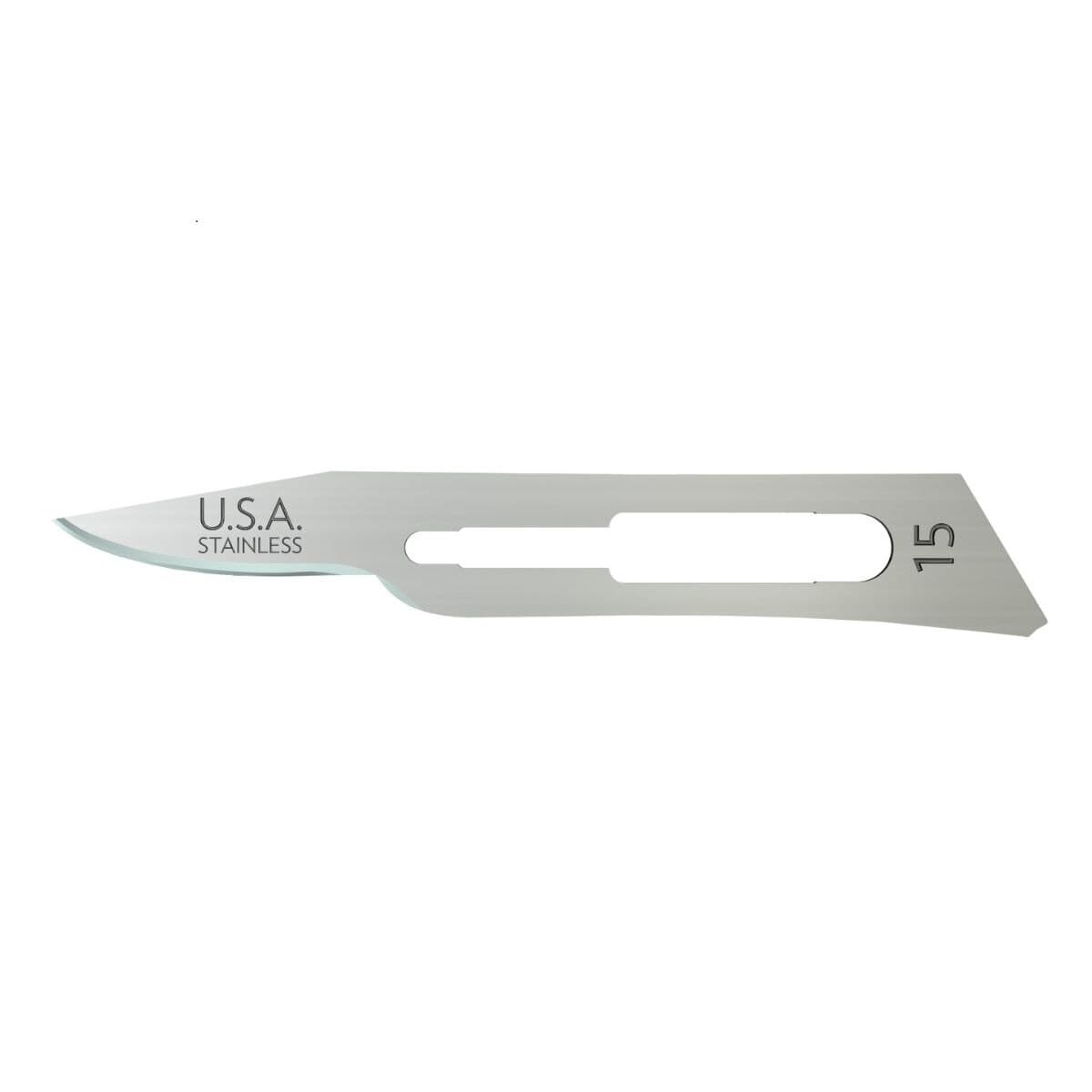 AccuThrive Stainless Steel Sterile Surgical Blade #15C, Disposable, 100/Box - AccuThrive Surg Blade SS Coat - Image 1