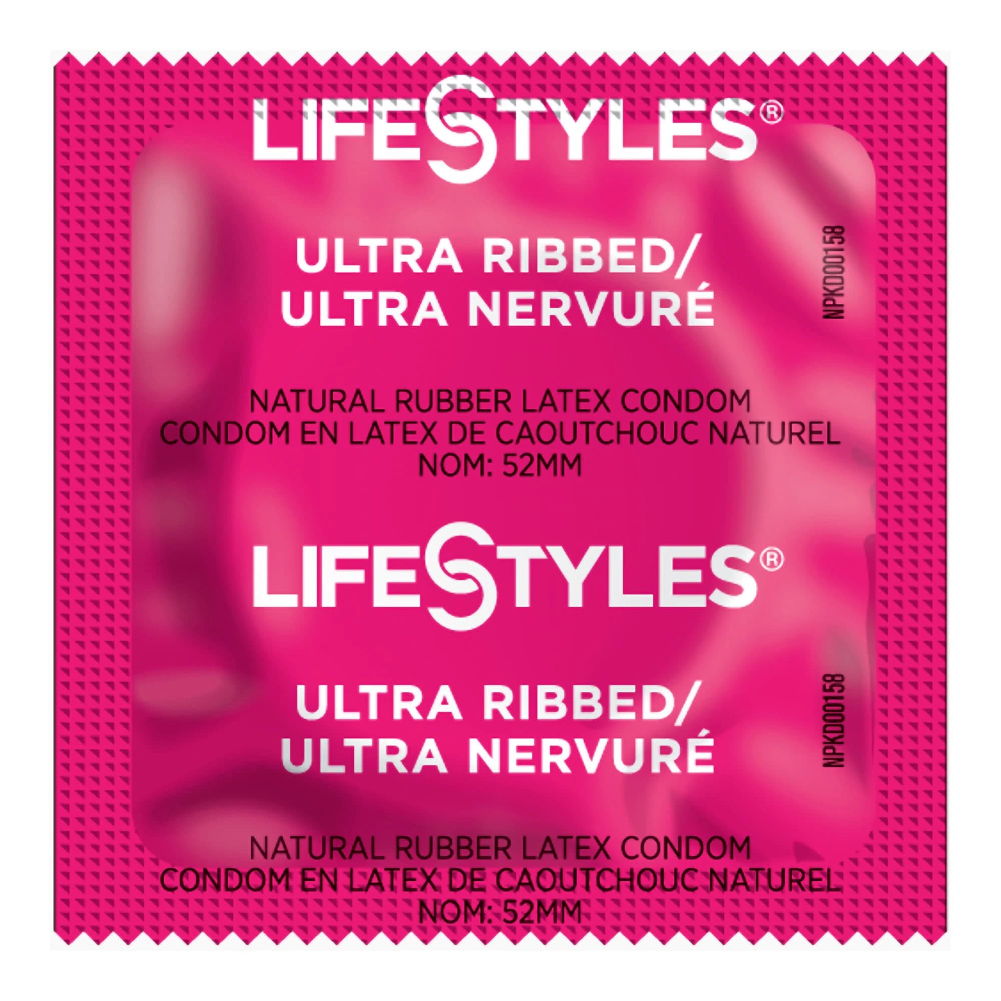 Lifestyles Ultra Ribbed Latex Condoms, Disposable, 1008/Case - Lifestyles Ribbed Condom Latex - Image 1