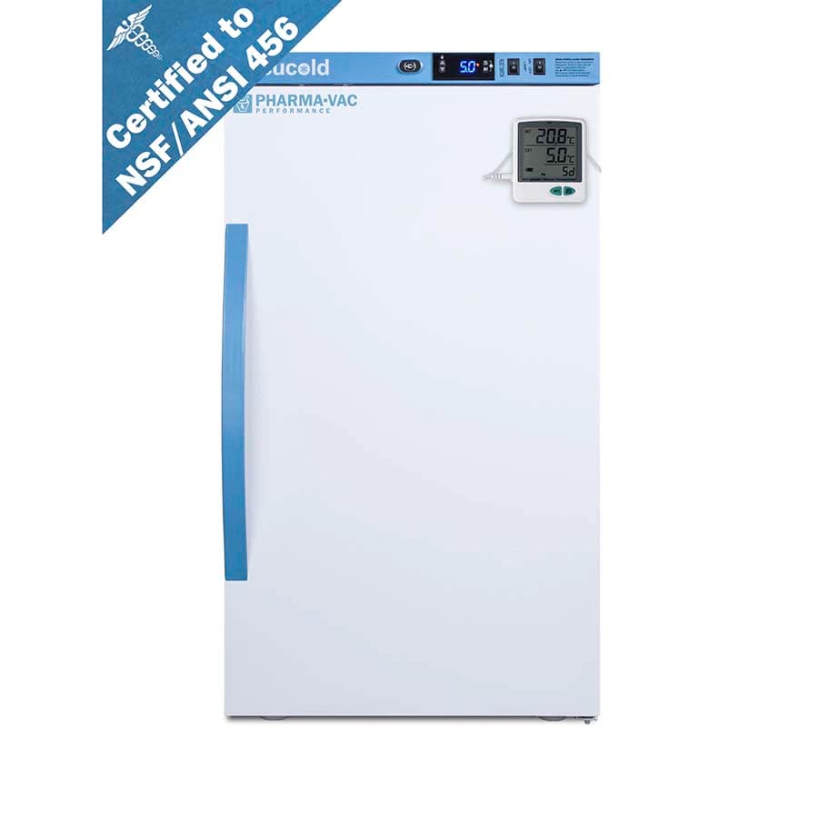 Accucold Performance Series Pharmacy/Vaccine Refrigerator, 3 Cu Ft, Side Door, Right Hinge, Factory Reversible, +2 to 8°C, Auto Defrost - Fridge Vac Solid - Image 1