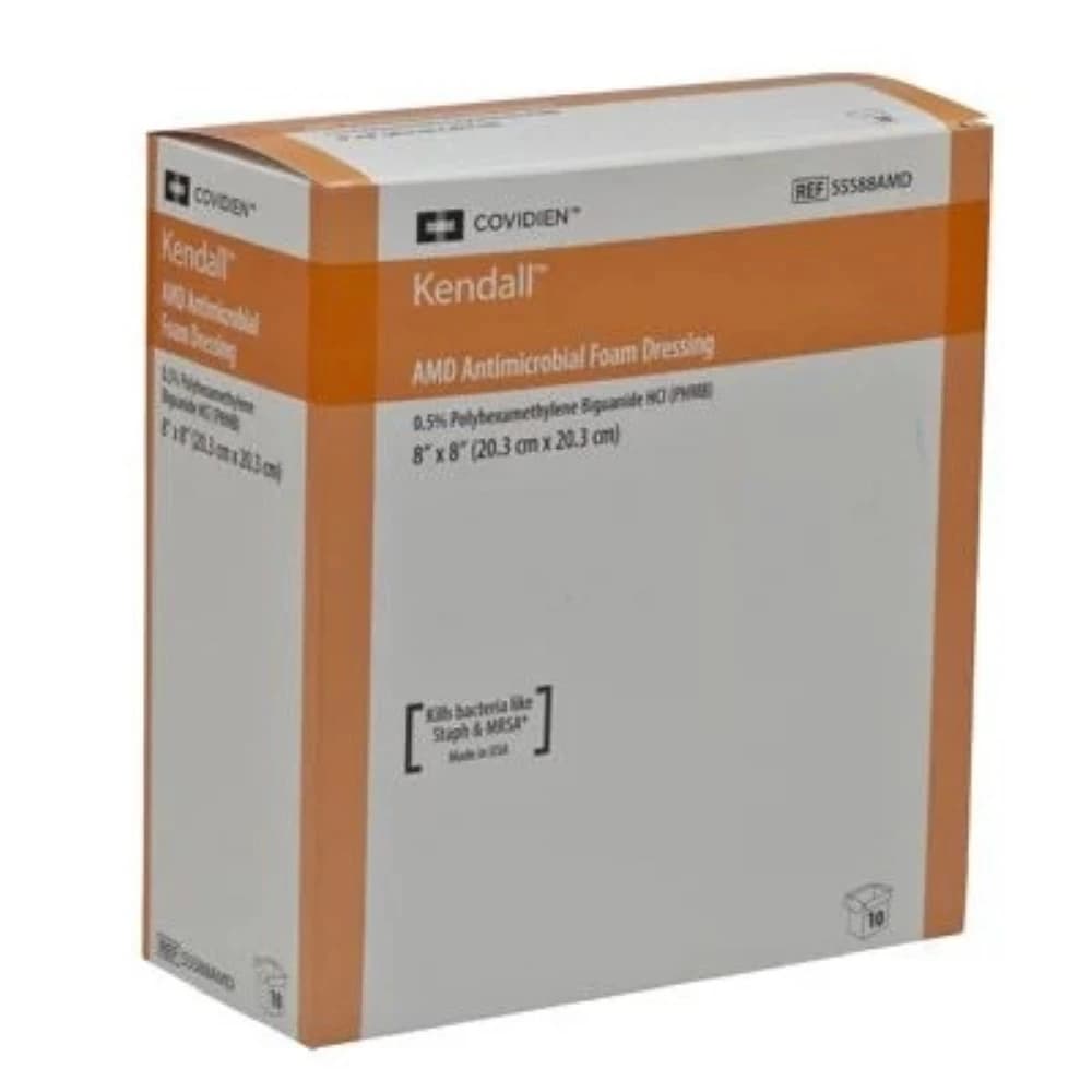 Kendall PHMB Foam Dressing, 8x8" Sterile Square, Latex-Free, Antimicrobial - Dressing Foam Antimcr Kendall - Image 1