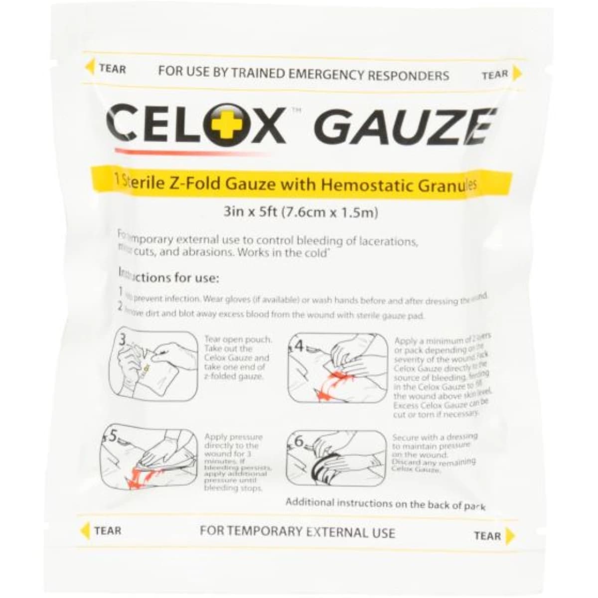 Celox Hemostatic Dressing Z-Fold, Chitosan Gauze - Celox Hemost Dressing Z-Fold - Image 1