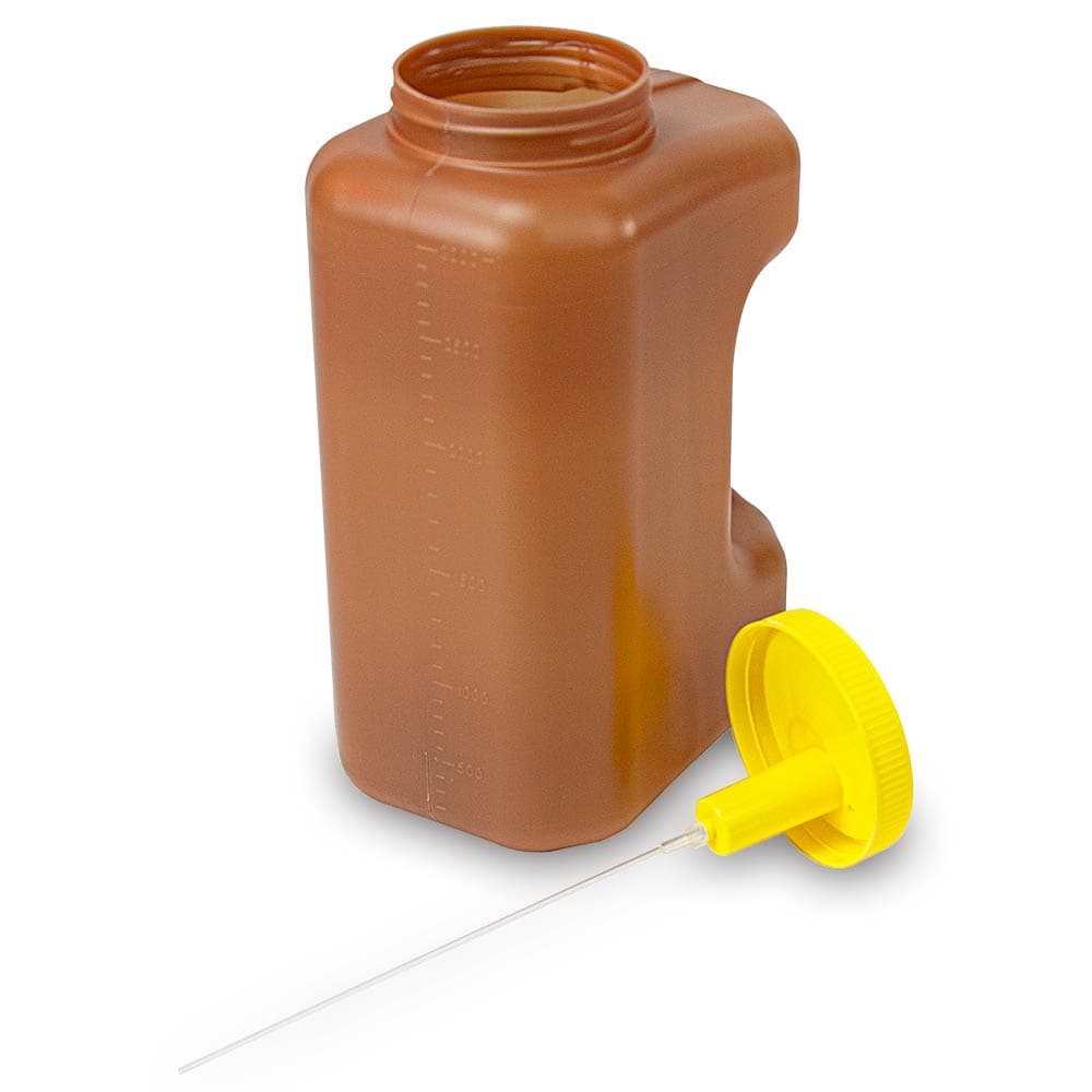 Globe Scientific TransferTop Urine Collection Container, 300mL, Amber, Screw Cap, 30/Case - Container Urine Collectn 300mL - Image 1
