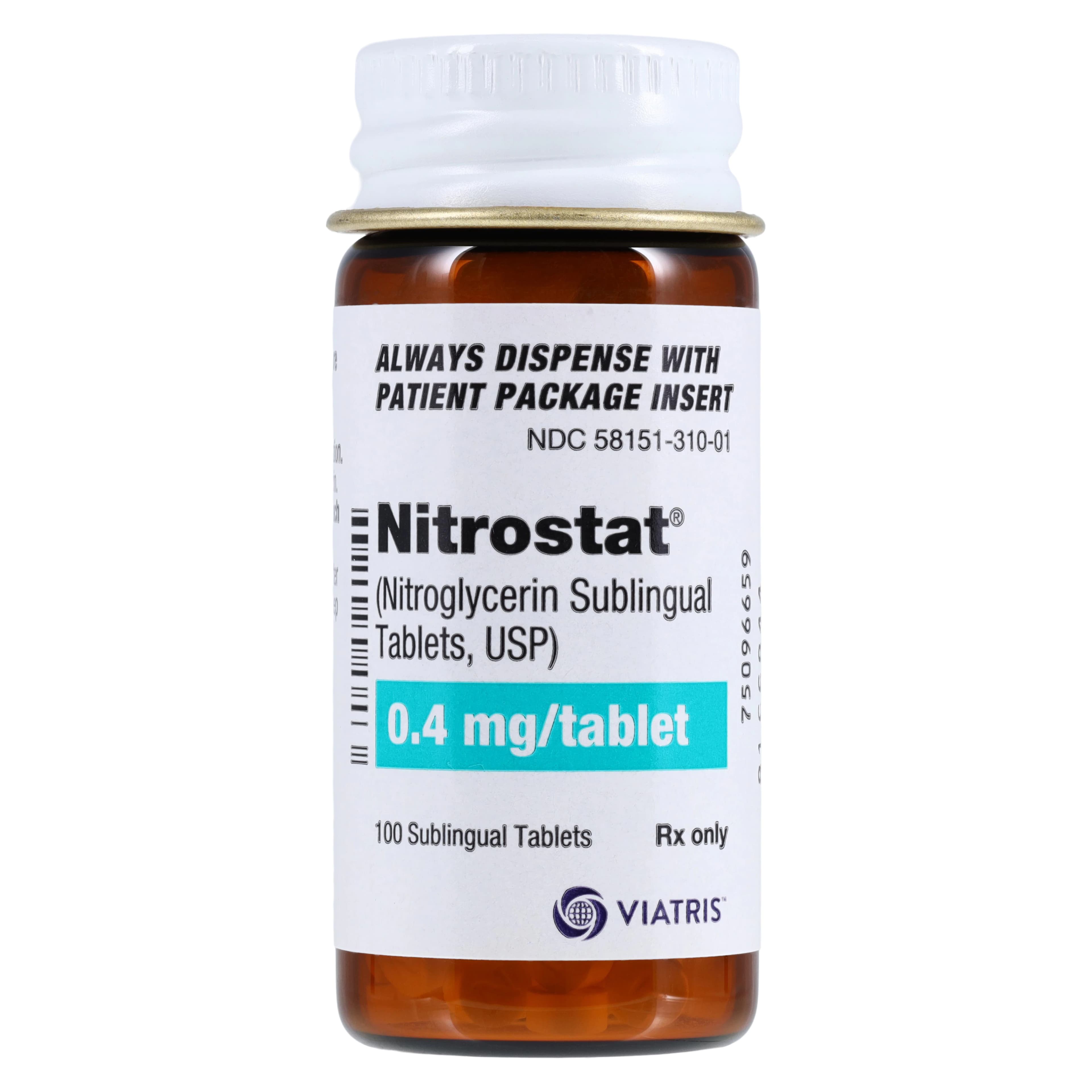 Nitrostat Sublingual Tablets, 0.4mg, 100/Bottle thumbnail 2