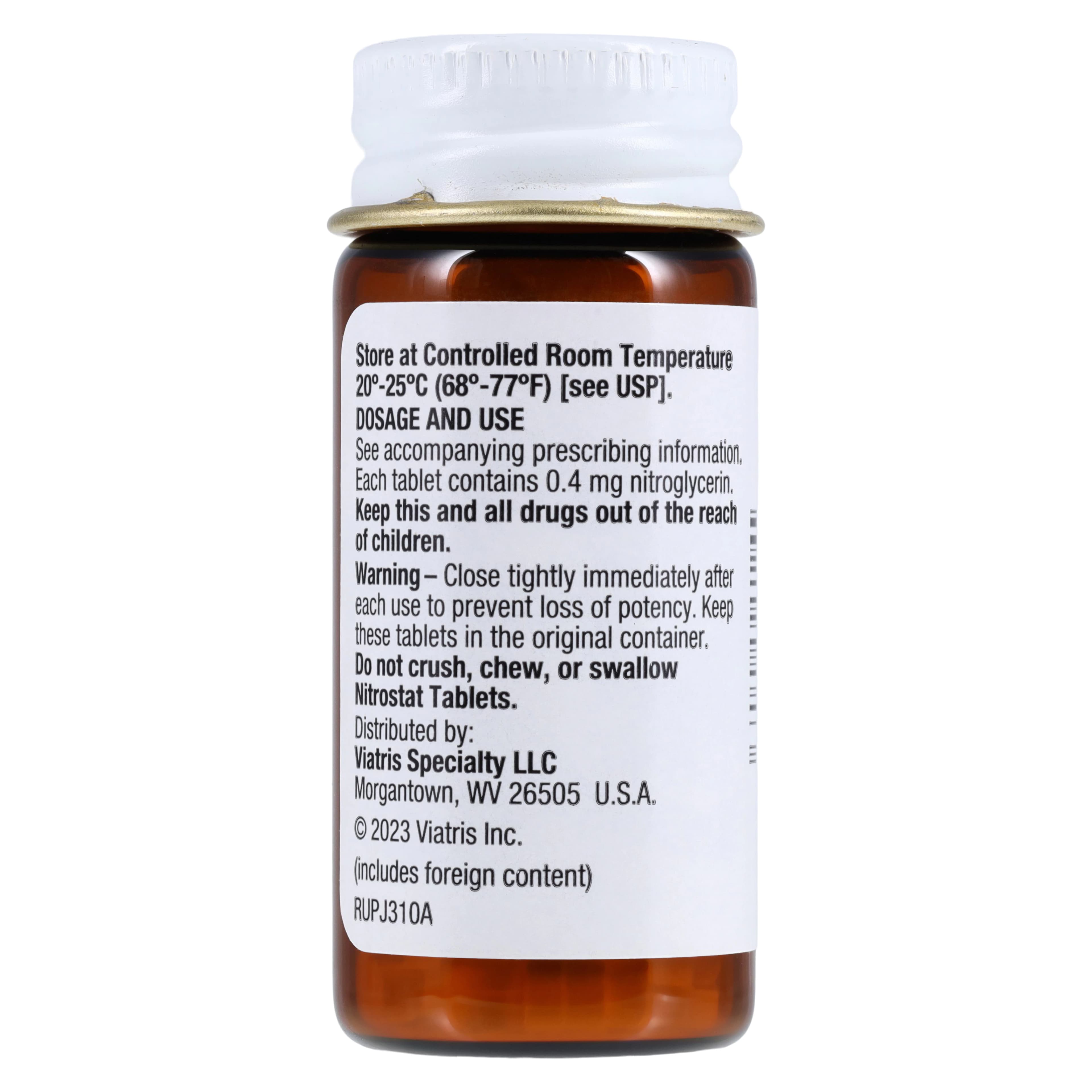 Nitrostat Sublingual Tablets, 0.4mg, 100/Bottle thumbnail 3