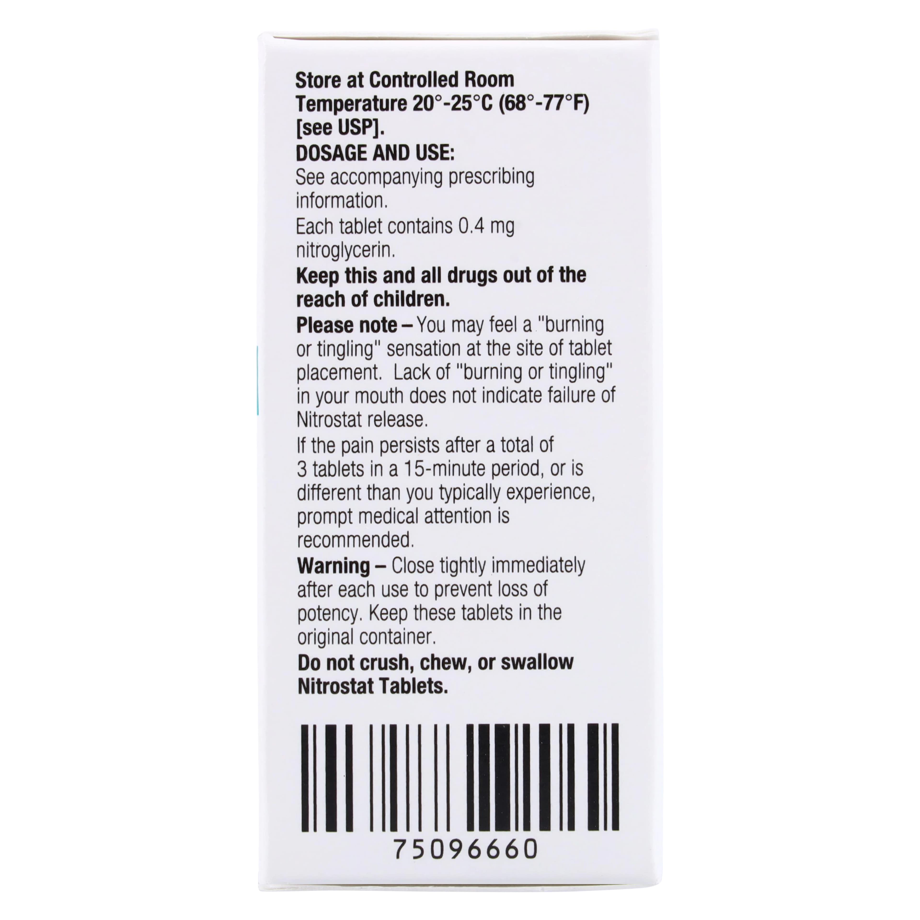 Nitrostat Sublingual Tablets, 0.4mg, 100/Bottle thumbnail 4