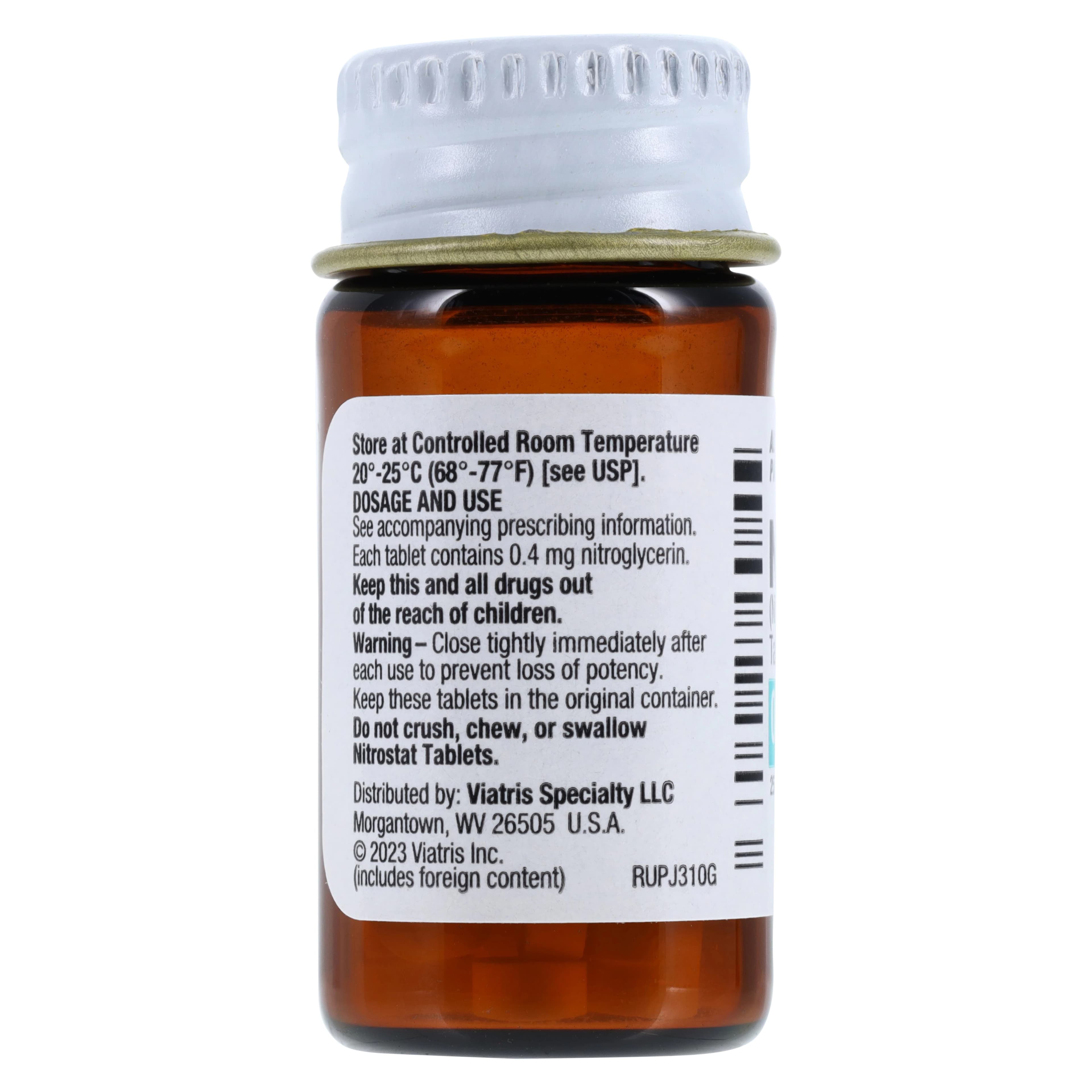 Nitrostat Sublingual Tablets, 0.4mg, 4x25/Bottle thumbnail 3