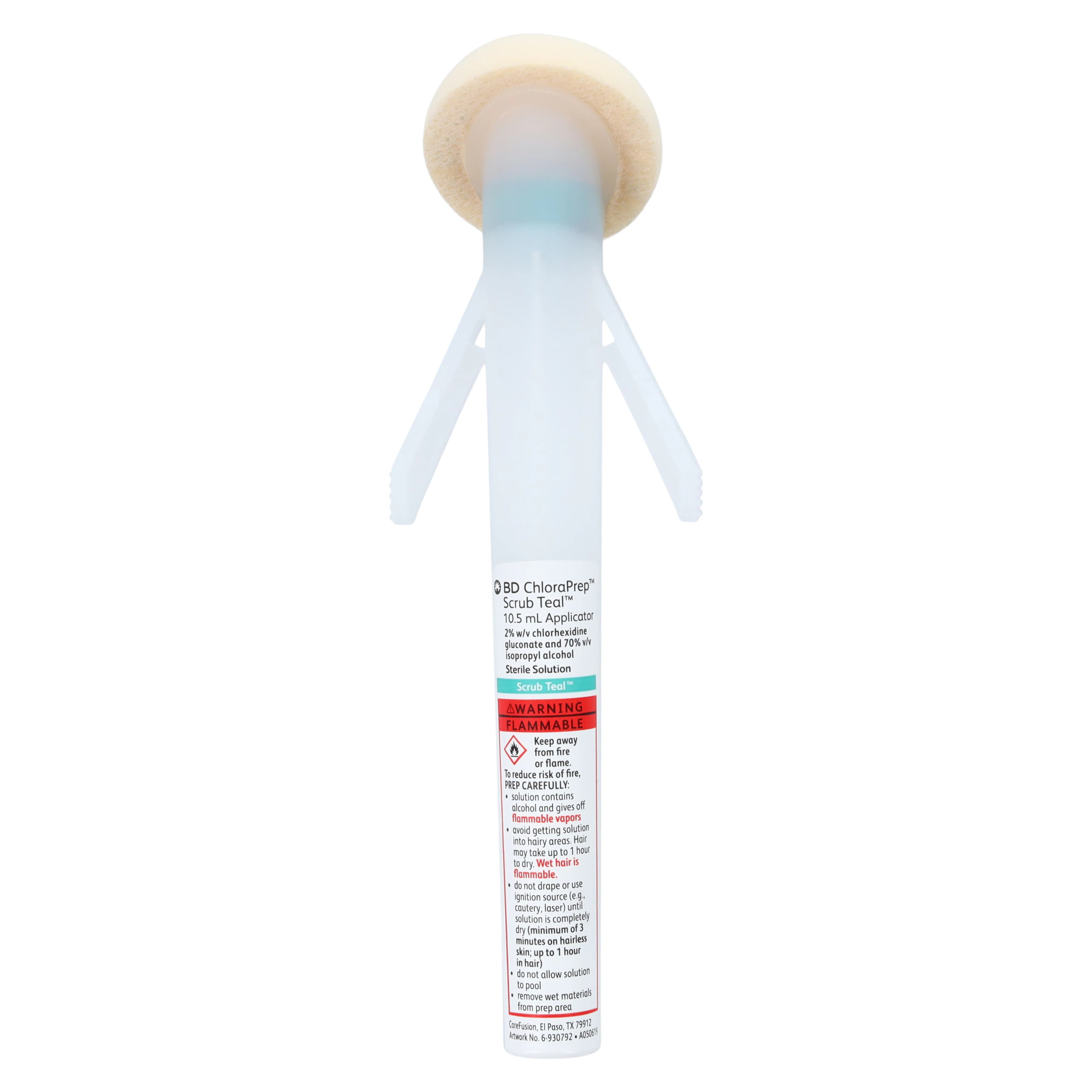 ChloraPrep Scrub Applicator, 2% Chlorhexidine Gluconate/70% Isopropyl Alcohol, 10.5 mL, Teal, Sterile - Applicator Scrub ChlrPrp Teal - Image 1