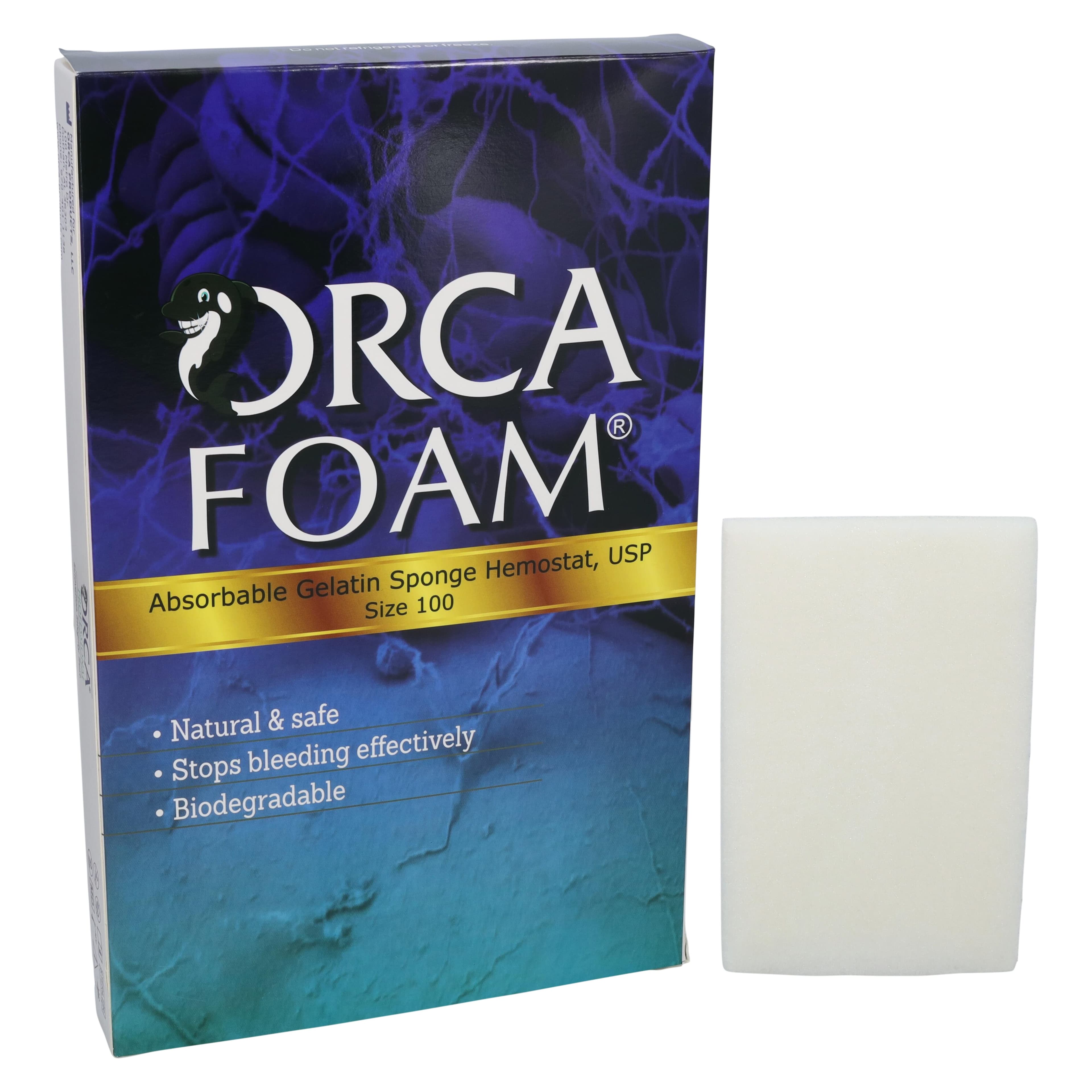 ORCA Foam Absorbable Gelatin Sponge Hemostat, Size 100, 125 x 80 x 10 mm, 2/Box, OF-100 thumbnail 2