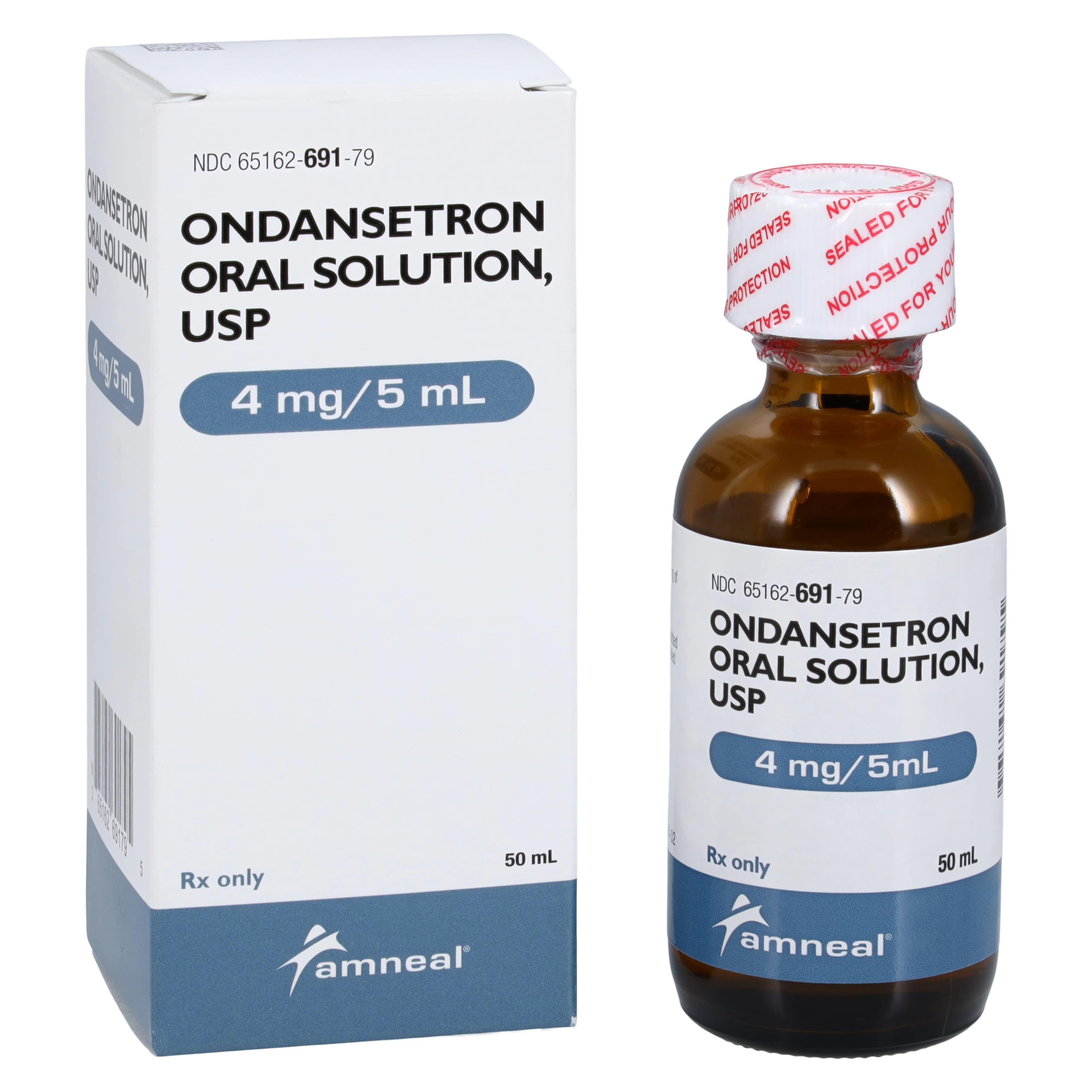 Ondansetron HCl Oral Solution, 4mg/5mL, 50mL Bottle, Amneal - Ondansetron HCl Oral Solution - Image 1
