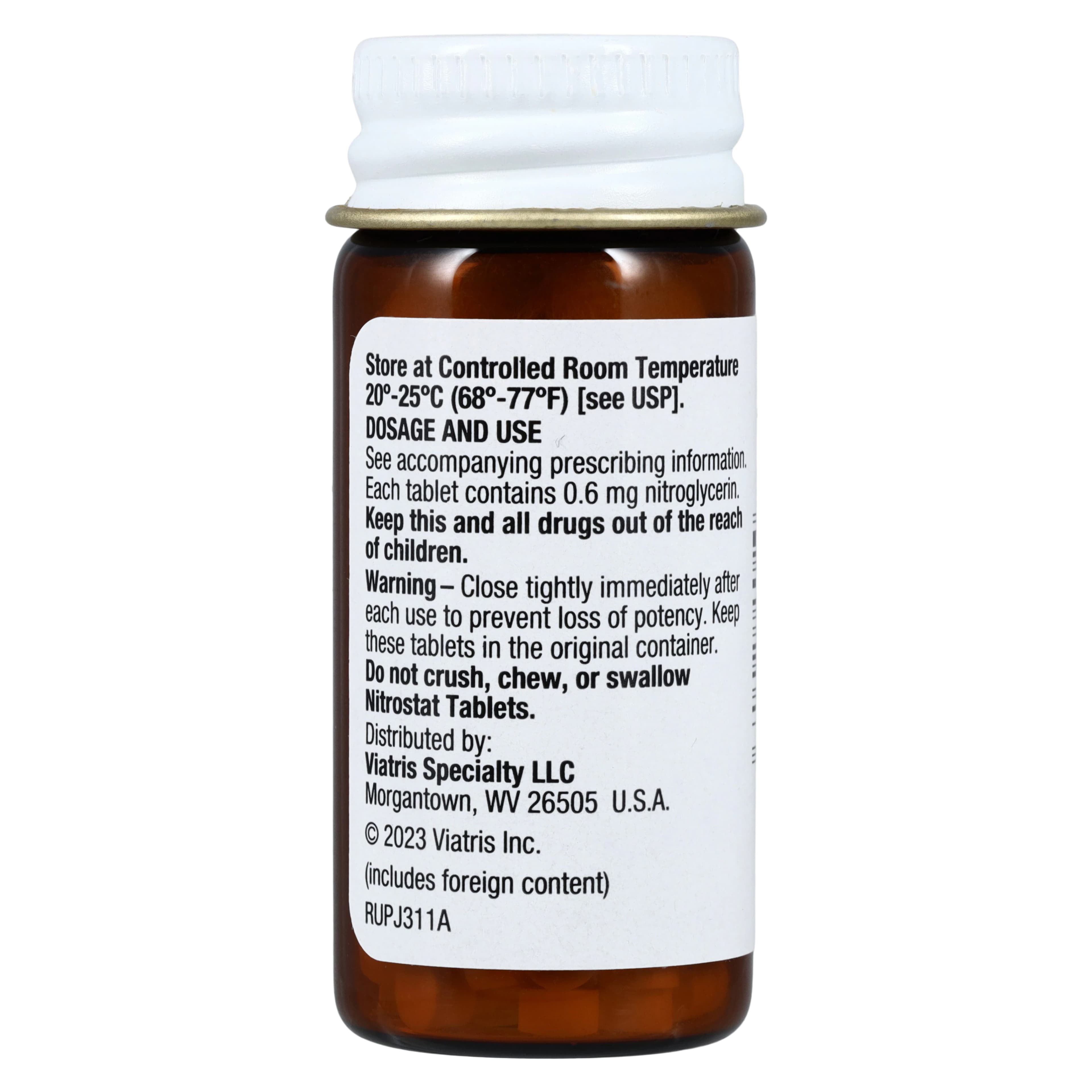 Nitrostat Sublingual Tablets, 0.6mg, 100/Bottle thumbnail 3