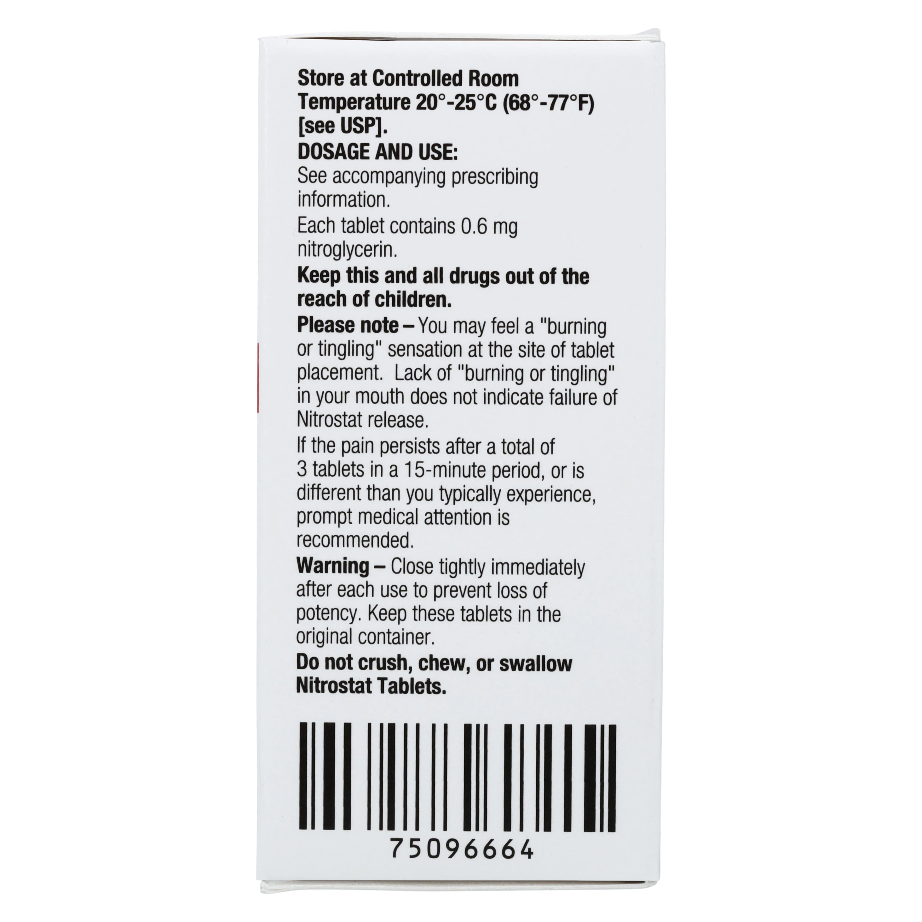 Nitrostat Sublingual Tablets, 0.6mg, 100/Bottle thumbnail 4
