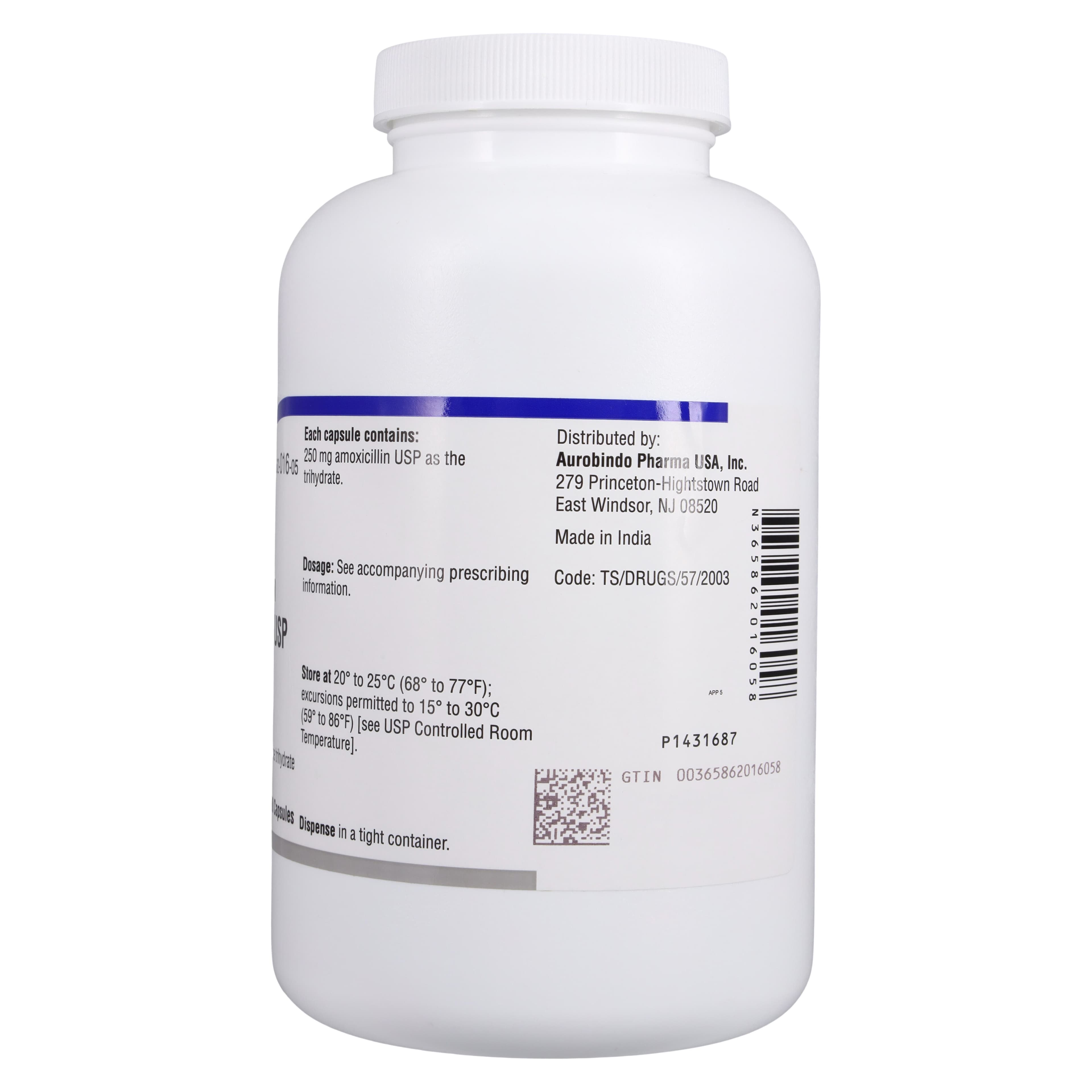 Amoxicillin Capsules, 250mg, 500/Bottle thumbnail 2