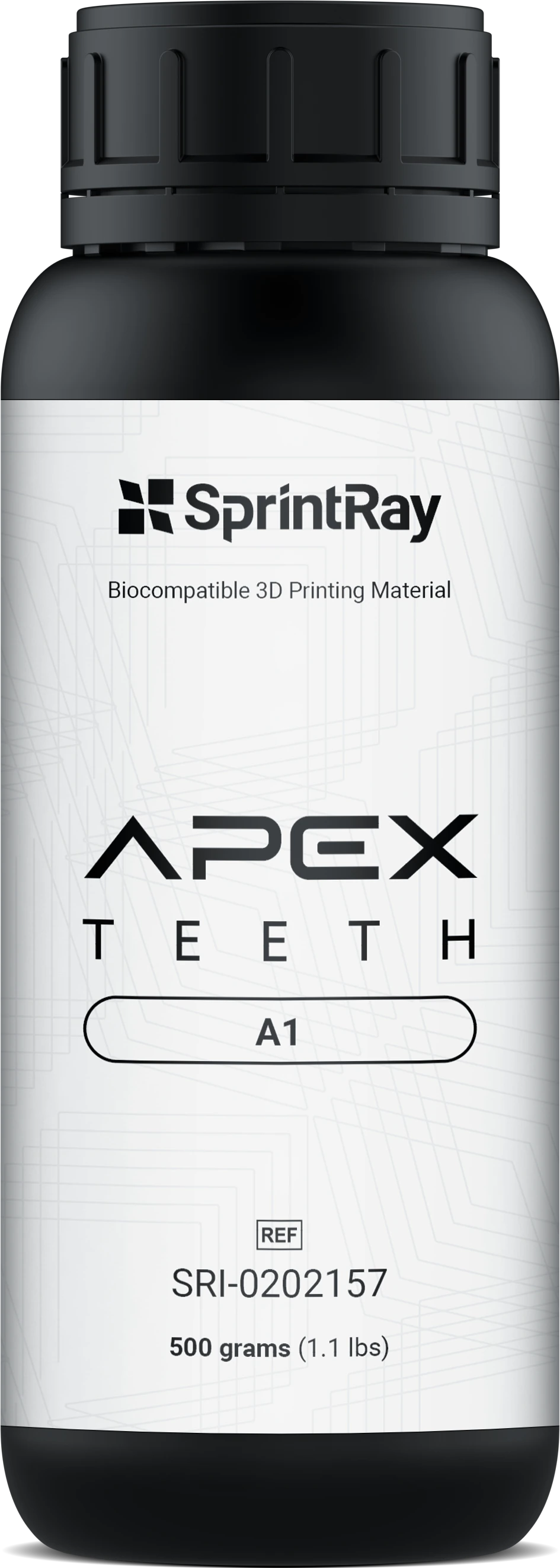 SprintRay APEX Teeth 3D Printing Resin, Shade A1, 500g Bottle - APEX Teeth - A1 - 500g - Image 1