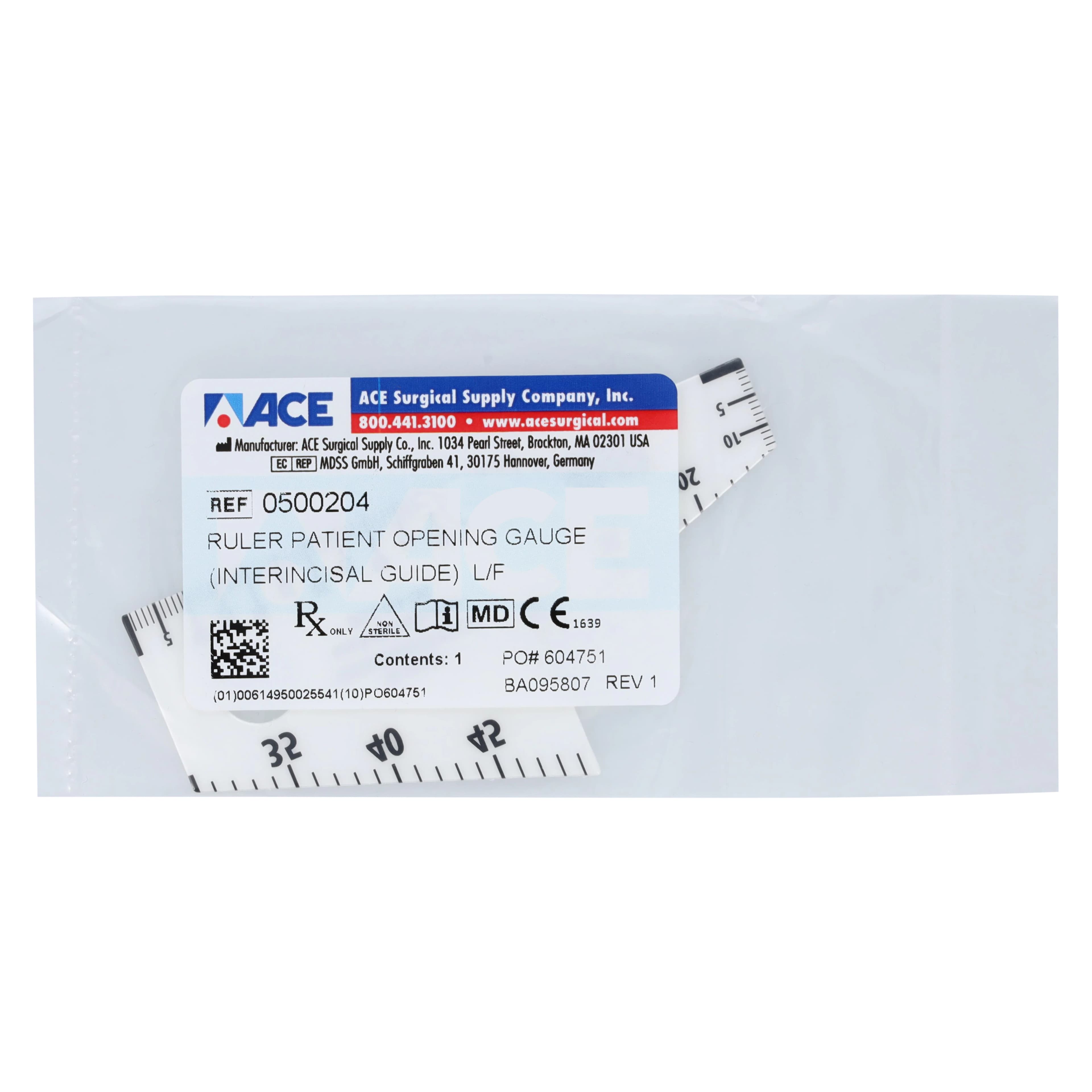 Ace Surgical Ruler Patient Opening Gauge, Non-Sterile, Disposable thumbnail 3