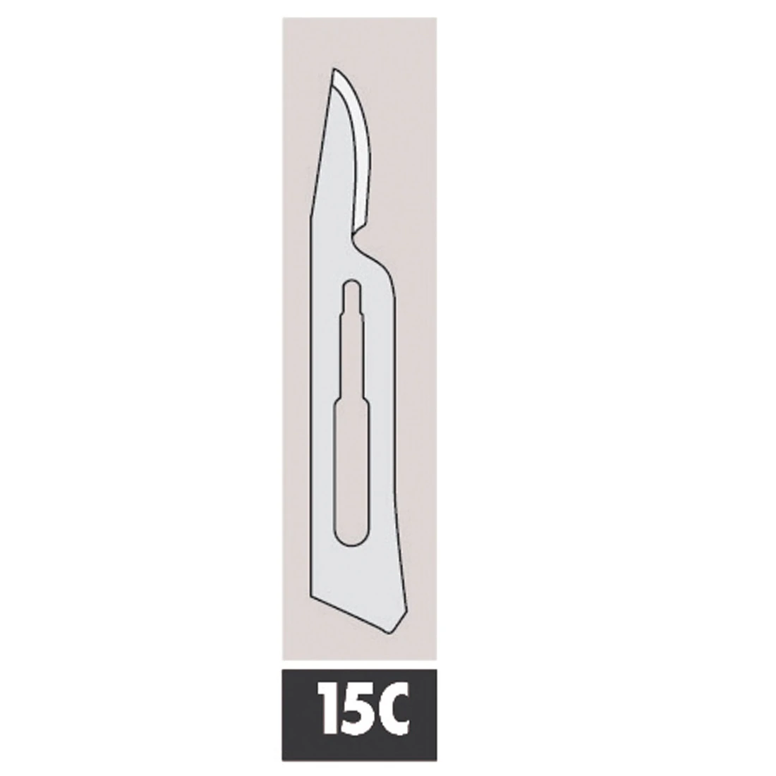 Ace Surgical Carbon Steel Sterile Surgical Blade #15C, Disposable, 100/Bx - Surgical Blade Carbon Stl Ster - Image 1