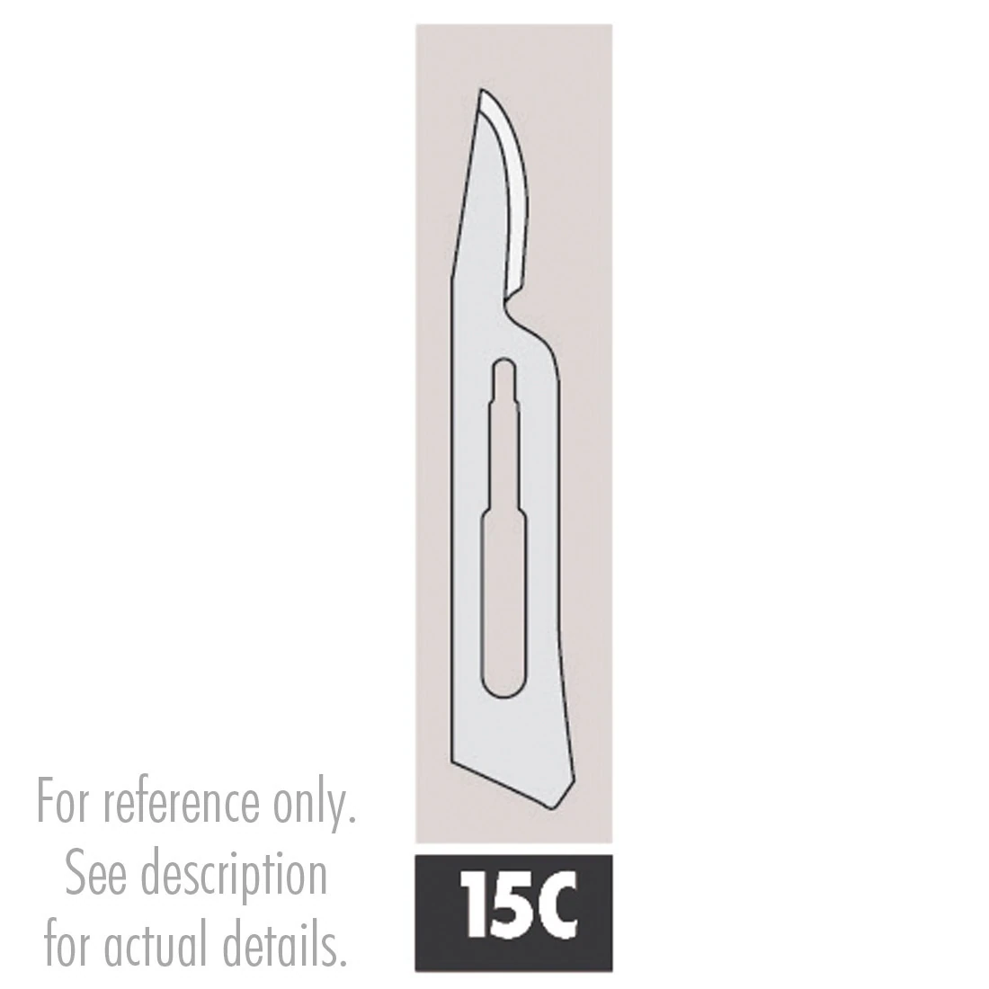 Ace Surgical Stainless Steel Sterile Surgical Blade #15C, Disposable, 100/Bx thumbnail 2