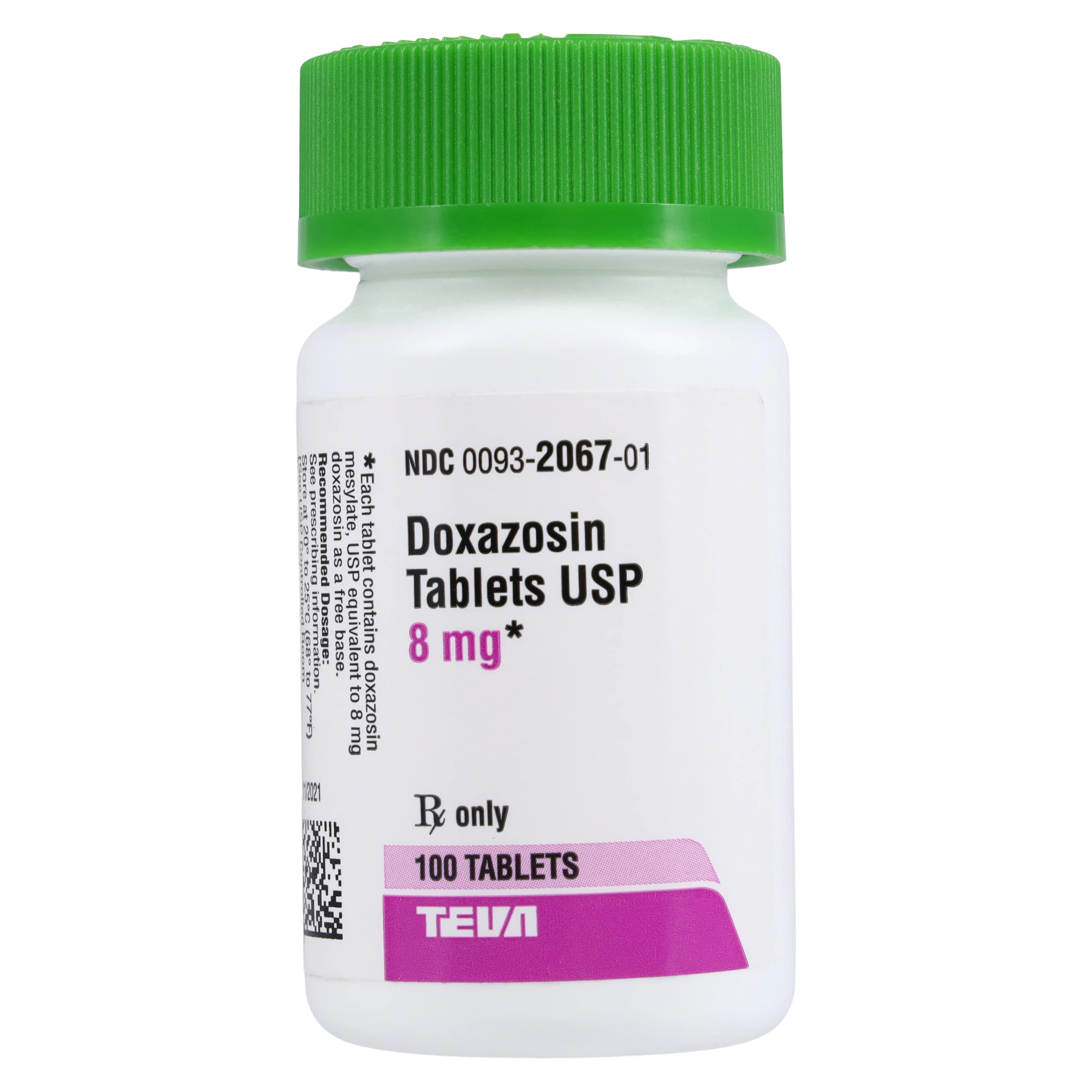 Doxazosin Mesylate Tablets, 8mg, 100/Bottle, Teva Pharmaceuticals - Doxazosin Mesylate Tablets - Image 1