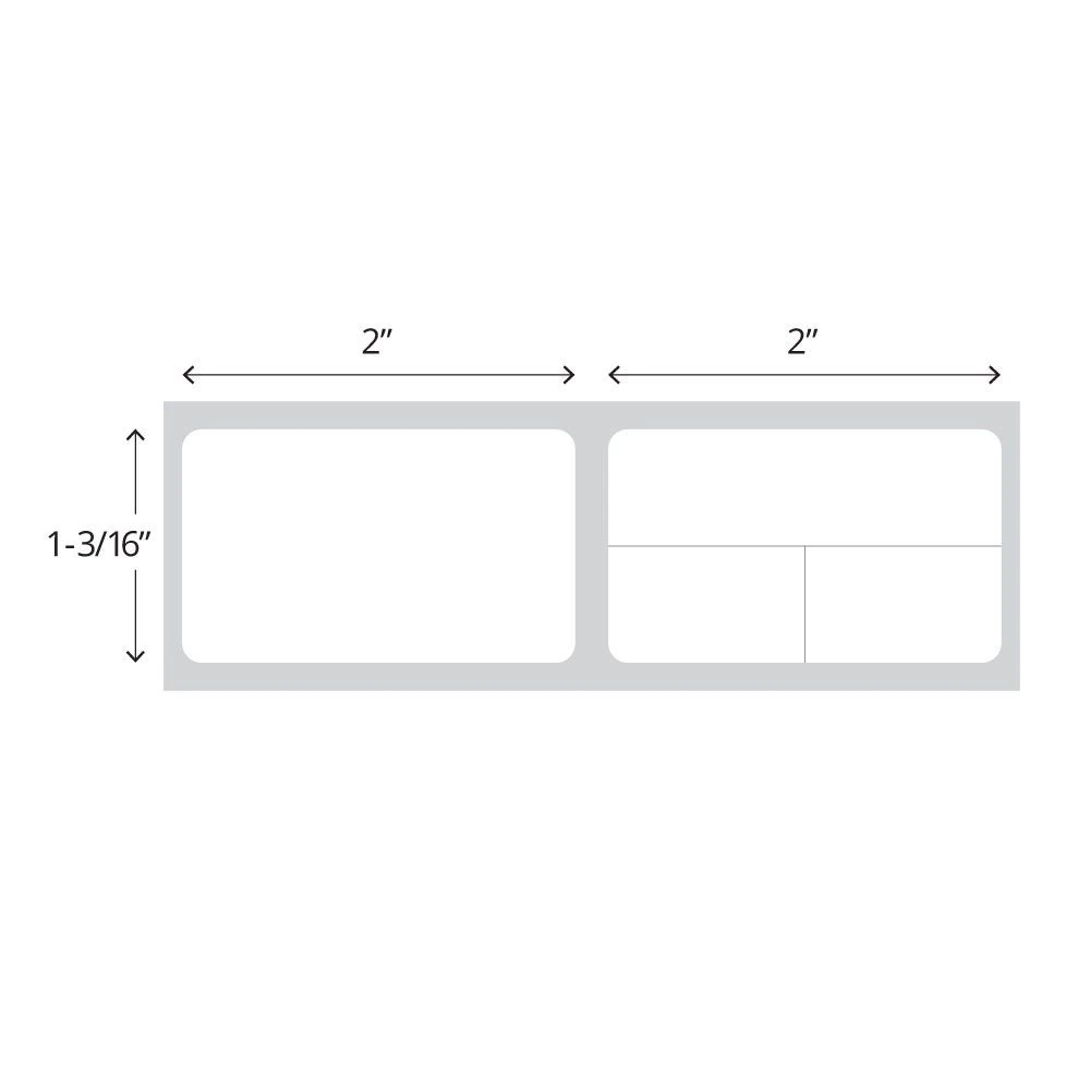 Precision Dynamics Direct Thermal Labels, 2" x 1-3/16", White, 3000/Roll - Label Direct Thermal 1-1/2"C 2 - Image 1