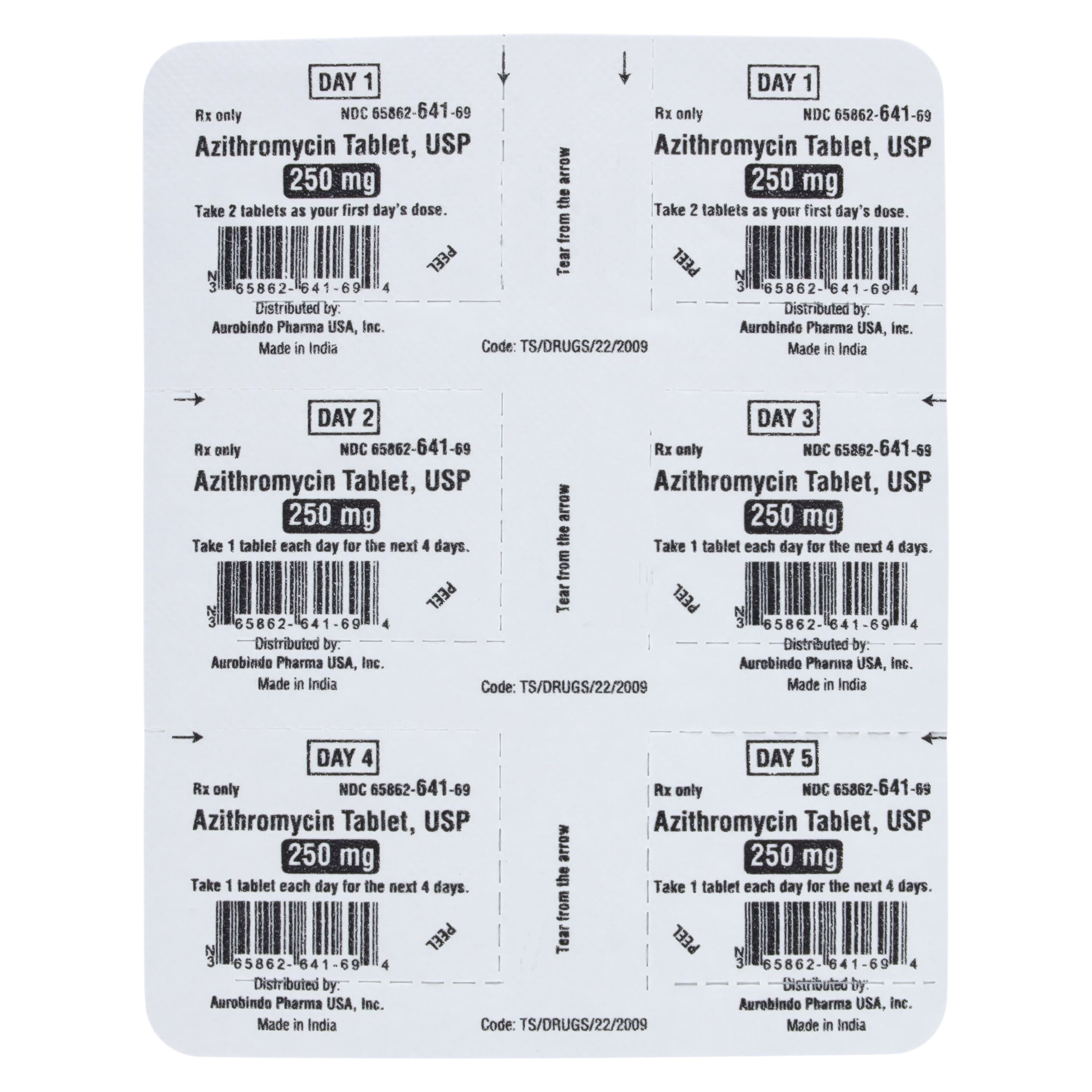 Azithromycin Tablets UD, 250mg, 3x6/Package thumbnail 3