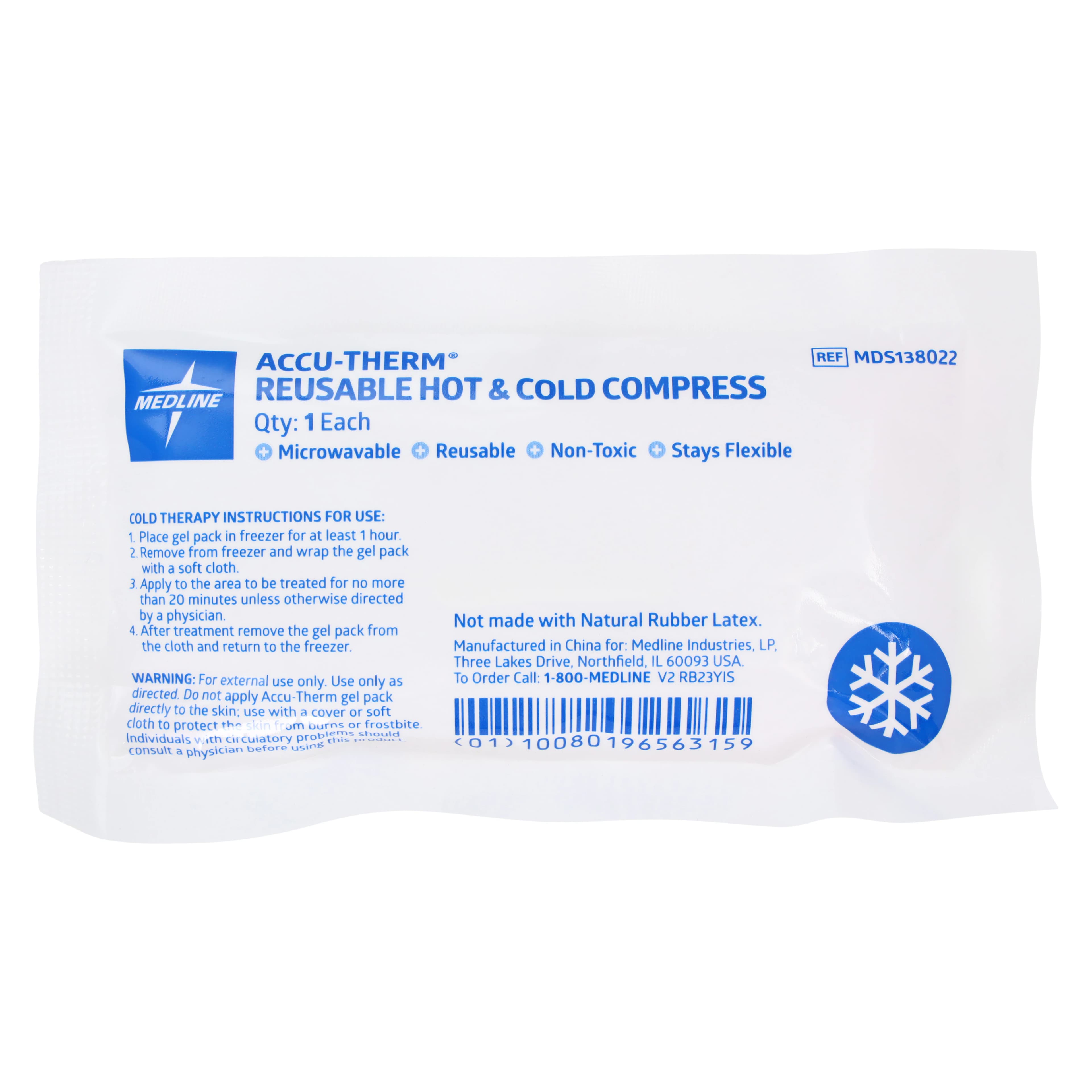 Medline Accu-Therm Reusable Hot/Cold Gel Pack, 3" x 5" thumbnail 2