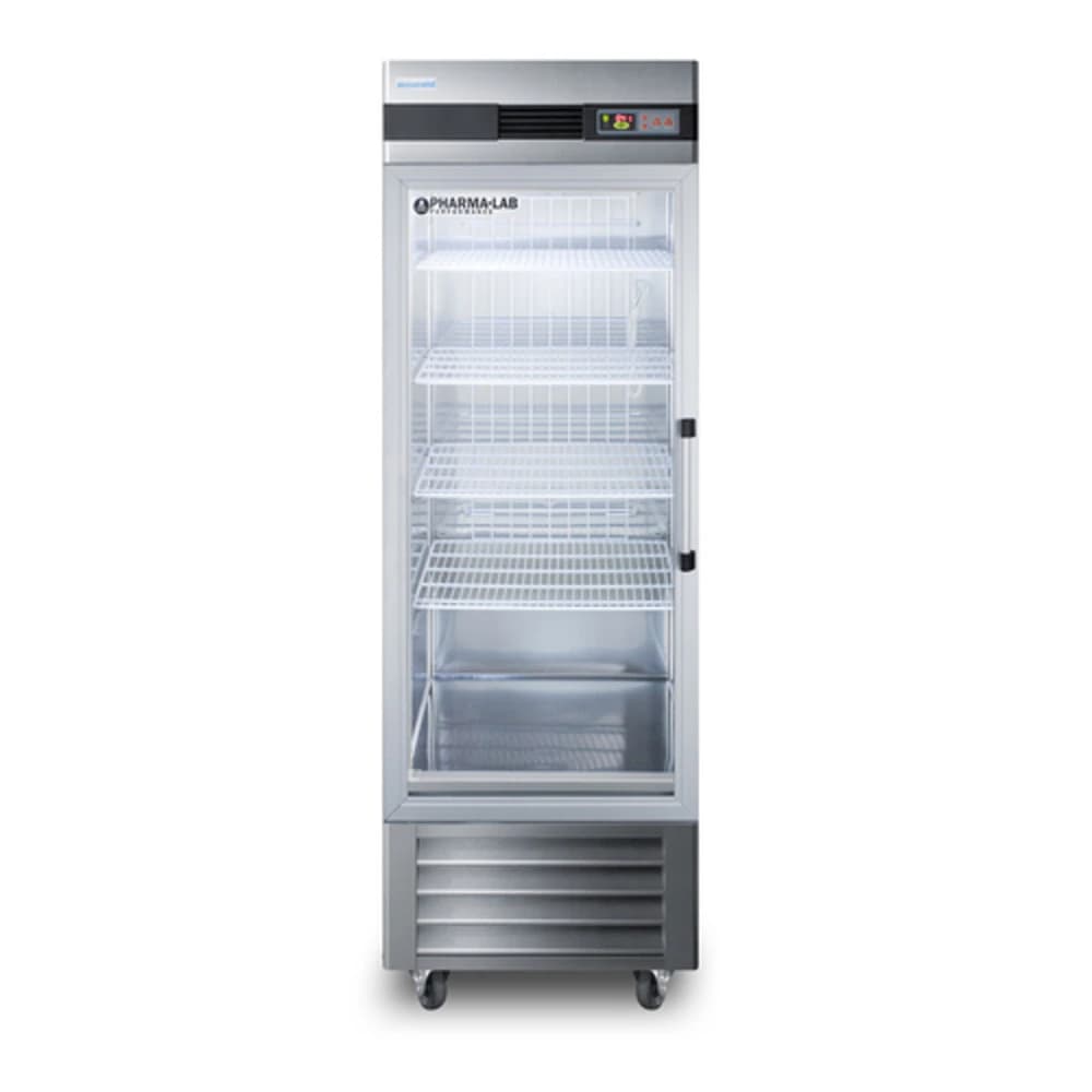 Accucold Performance Series Pharmaceutical/Lab Refrigerator, 23 Cu Ft, Glass Door, Left Hinge, Non-Reversible, +2°C to +10°C, Auto Defrost, 01KT0J0723962S1SPTSAZV1A1H - Fridge Pharma Glass LHD - Image 1