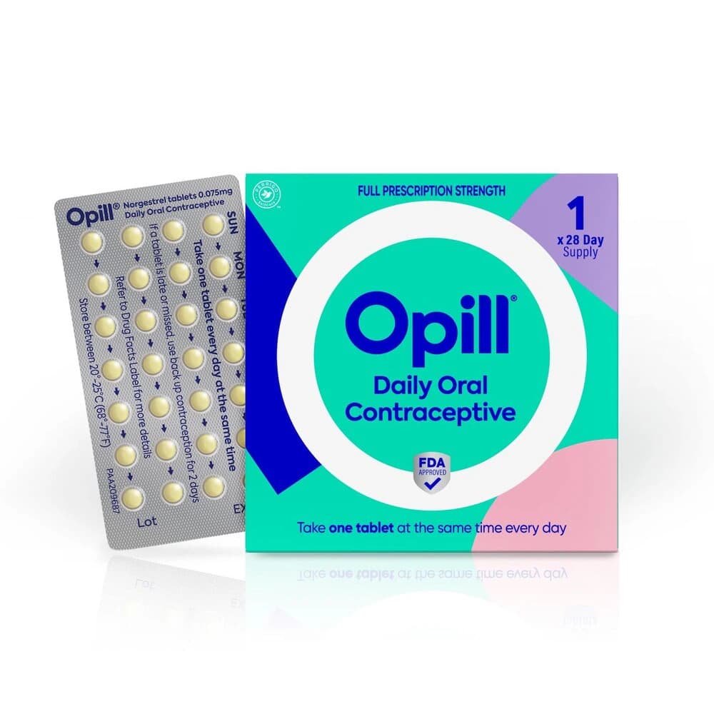 Opill (Norgestrel) Progestin-Only Oral Contraceptive Tablets, 0.075 mg, 1-Month Supply, 1/Package - Opill Norgestril Tab 1 Month - Image 1