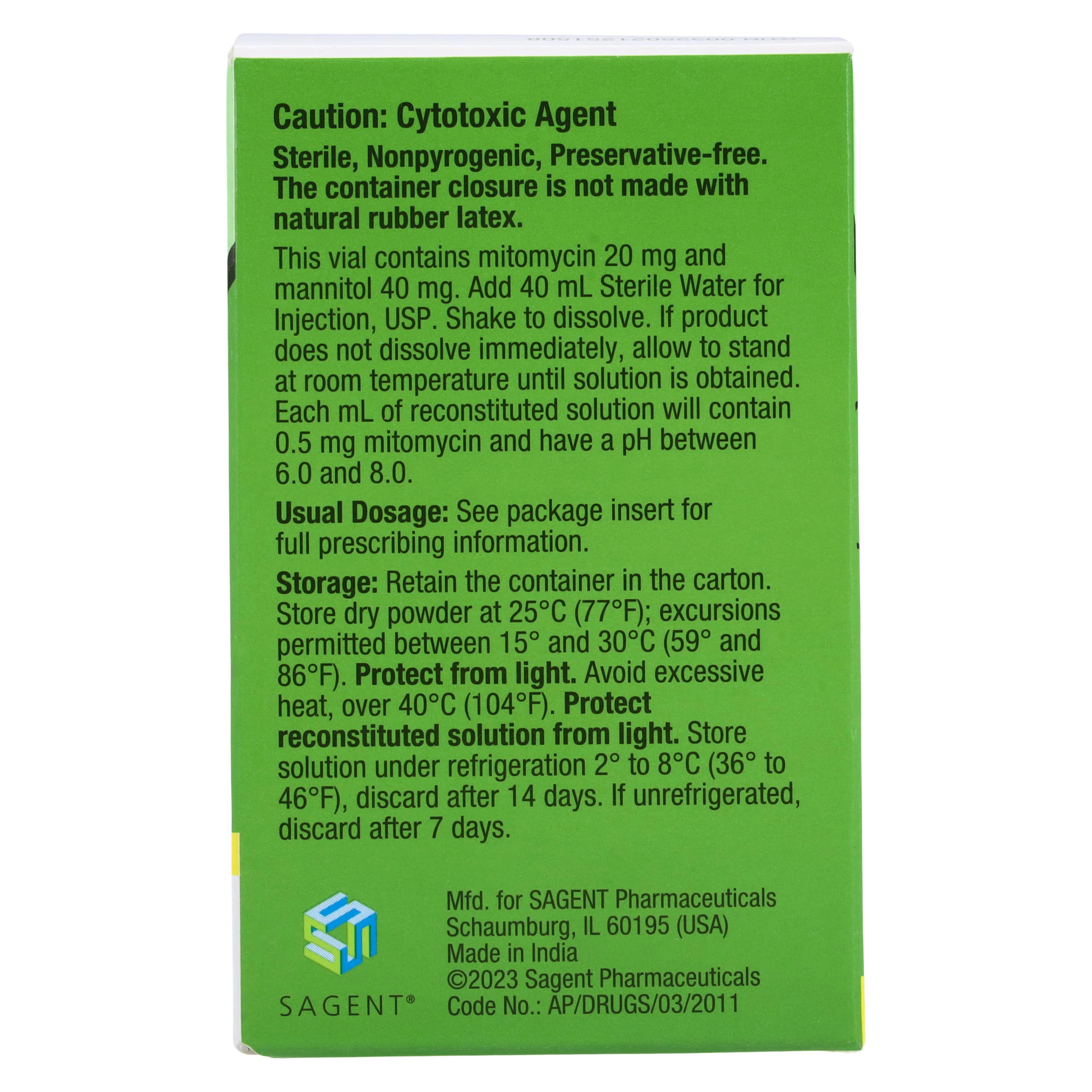 Mitomycin Injection 20 mg/vial, Lyophilized Powder for Solution, Single-Dose Vial, 40 mL thumbnail 6
