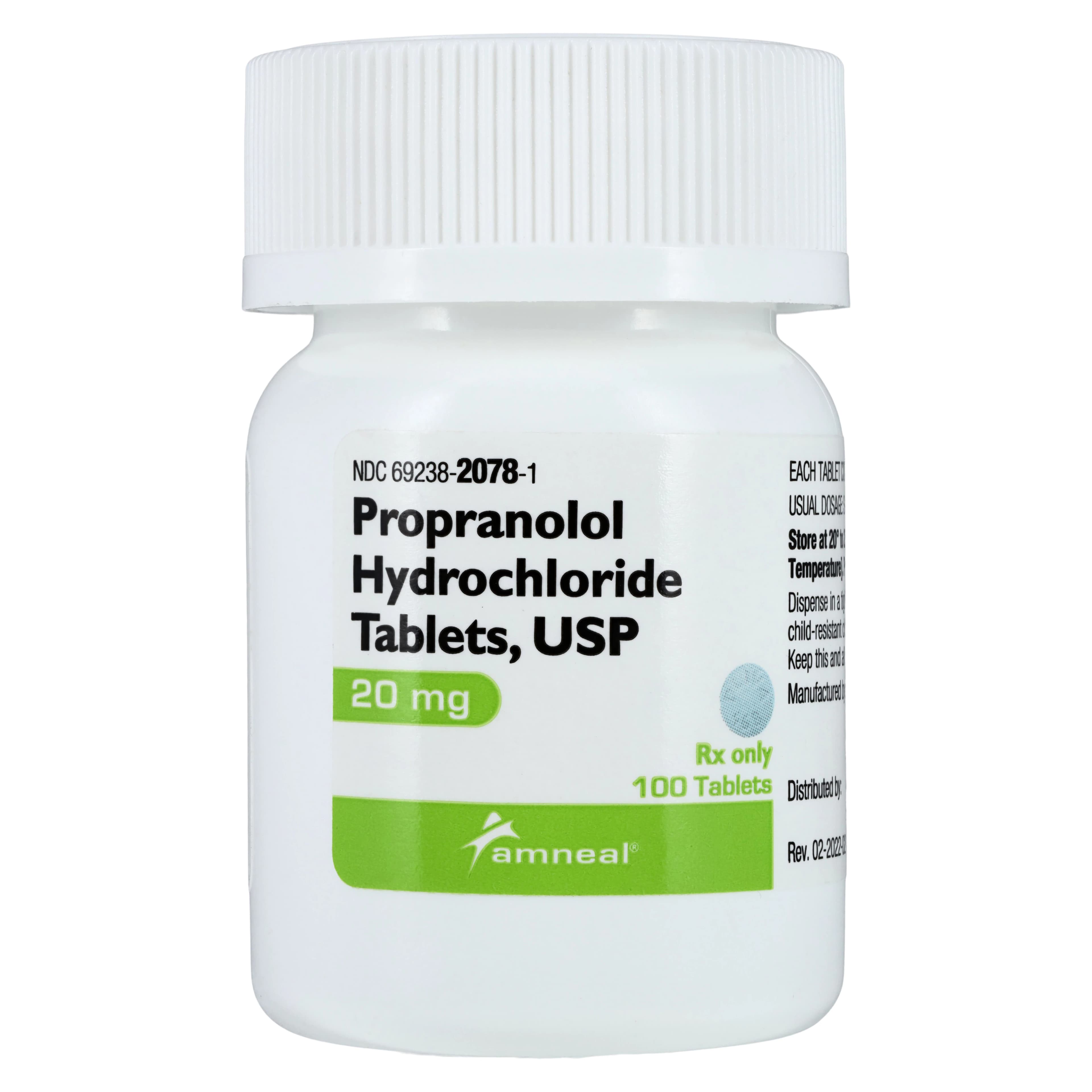 Propranolol HCl Tablets, 20 mg, 100 Tablets per Bottle - Propranolol HCl Tablets - Image 1