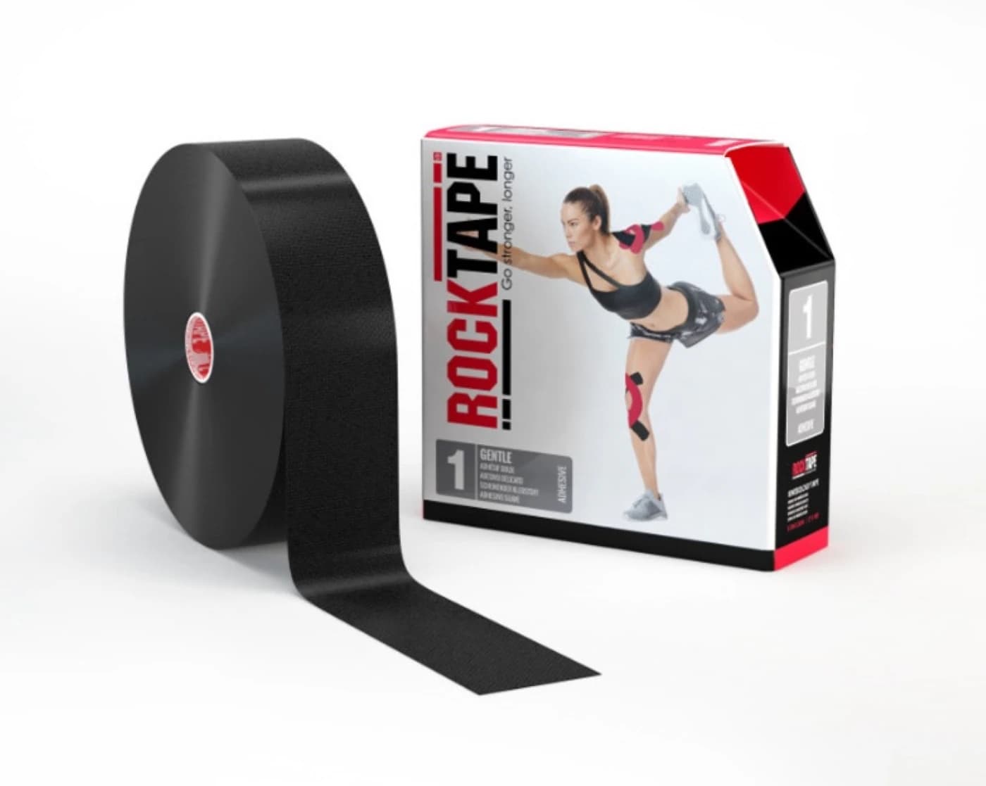 RockTape Kinesiology Tape, 2" x 105', Black, Each - Tape Kinesiology Bulk Rx - Image 1