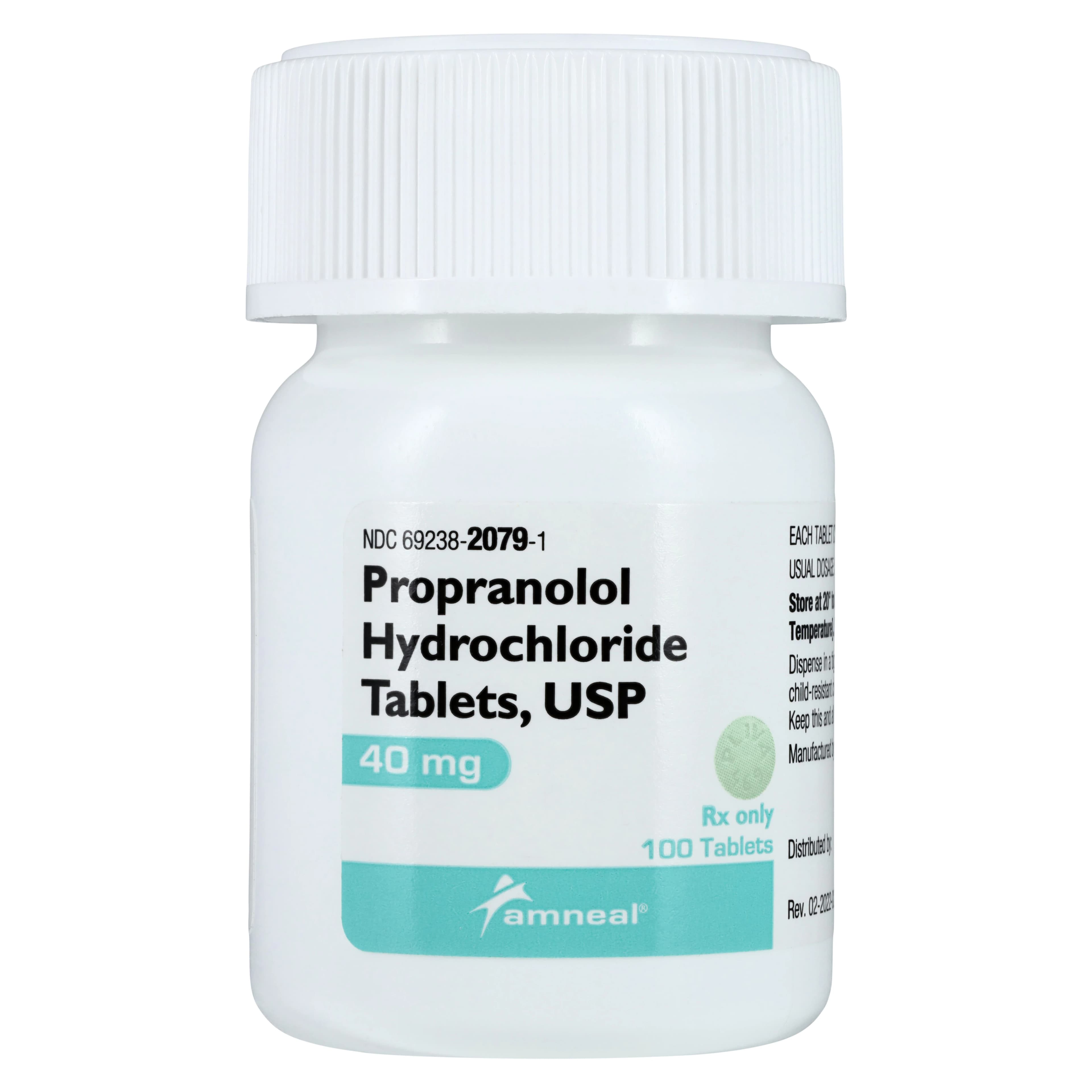 Propranolol HCl Tablets, 40mg, 100/Bottle, Amneal thumbnail 2