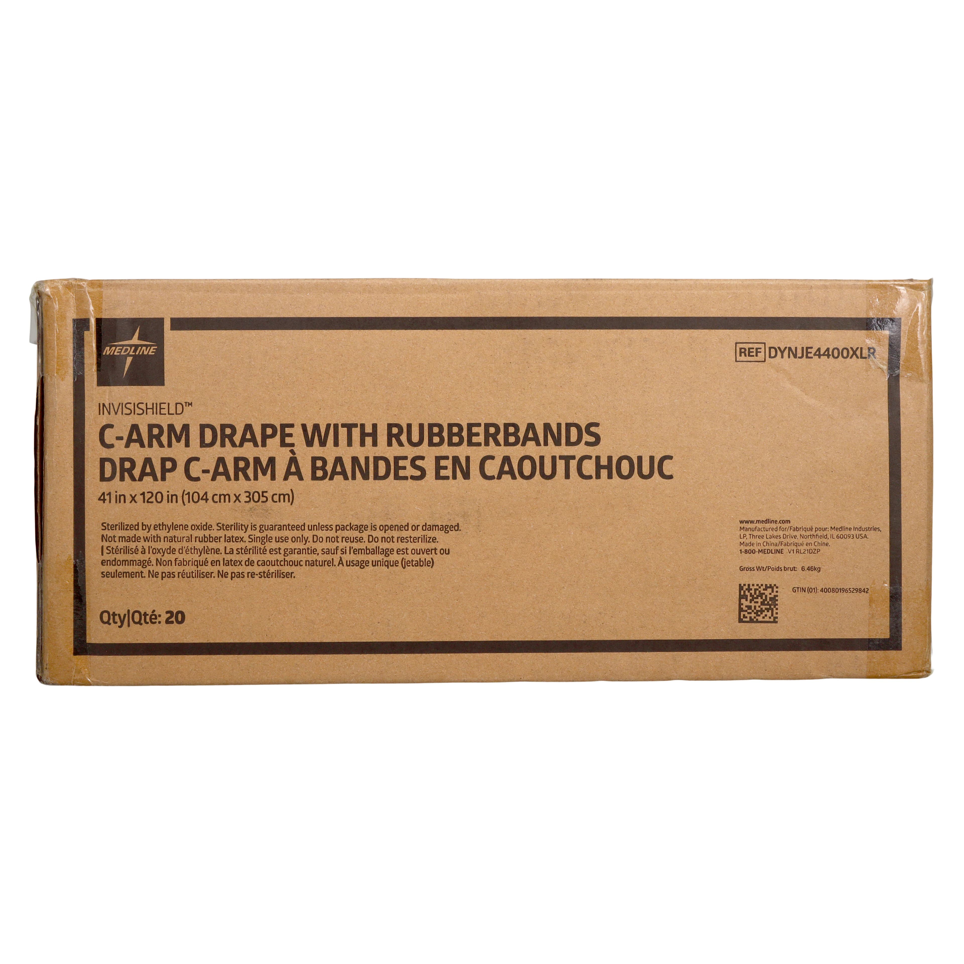 Medline C-Arm Surgical Drape, Full Size, Clear, 41" x 120" thumbnail 2