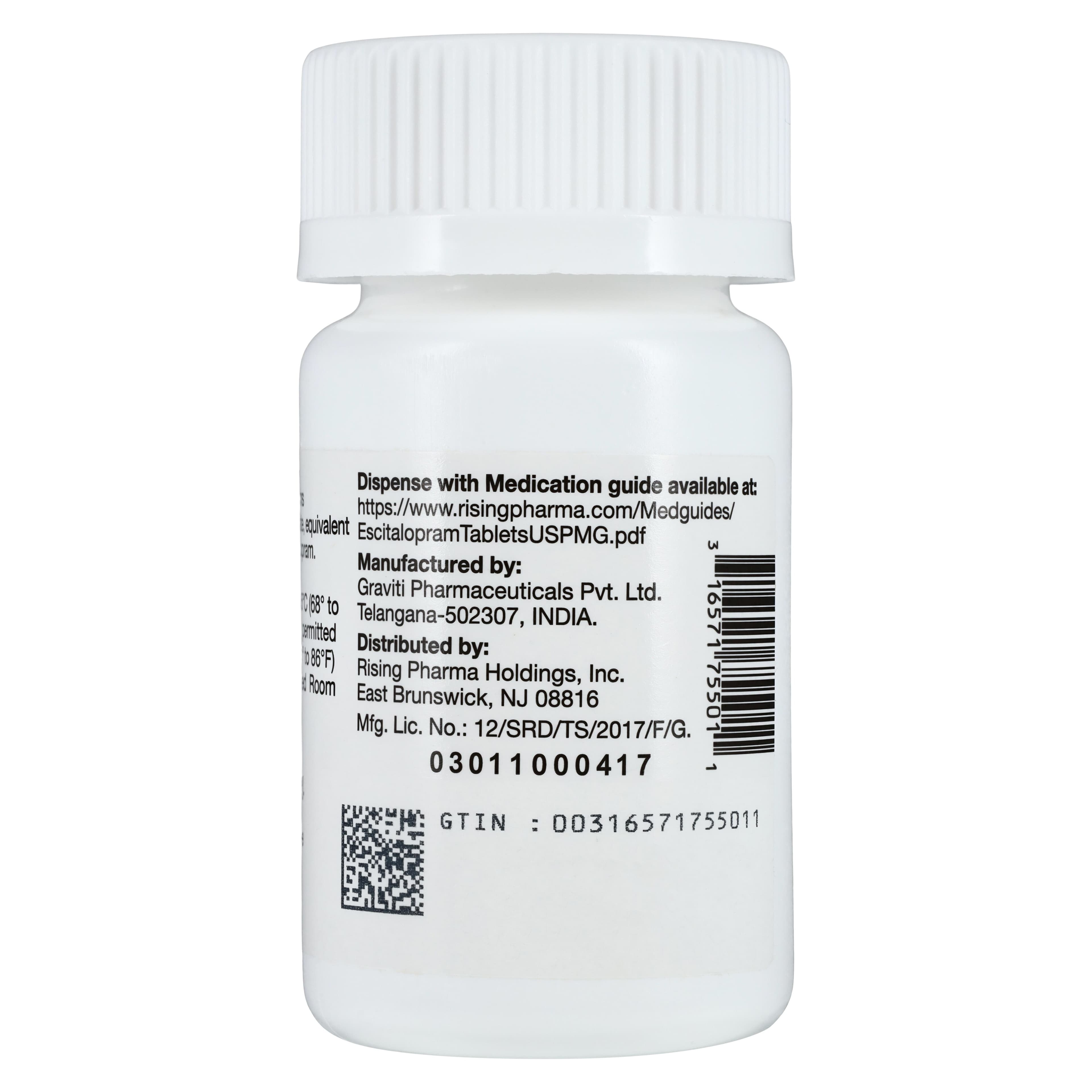 Escitalopram Oxalate Tablets 5mg, 100 Count Bottle (Rising Pharmaceuticals) thumbnail 3