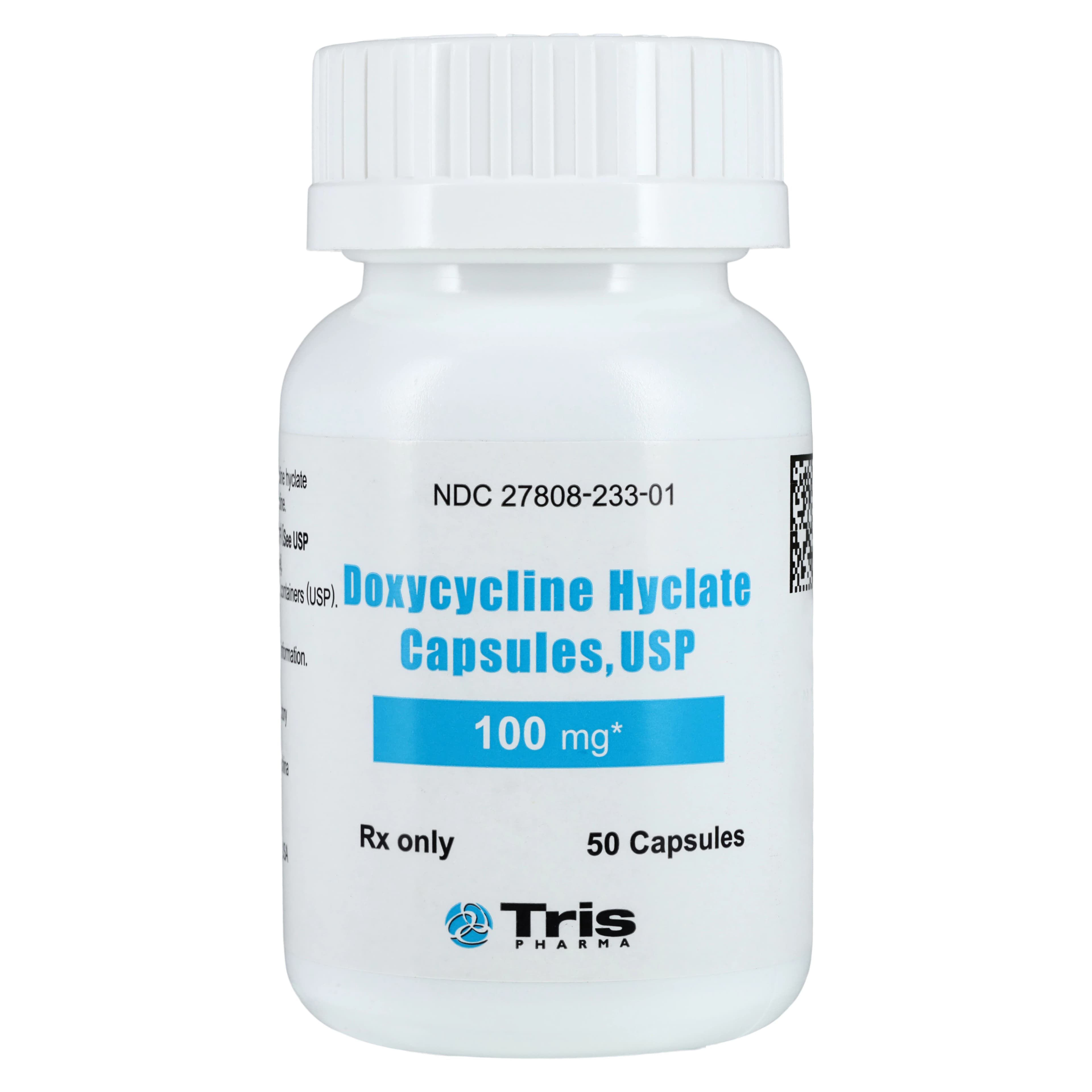 Doxycycline Hyclate Capsules, 100mg, 50/Bottle - Doxycycline Hyclate Capsules - Image 1