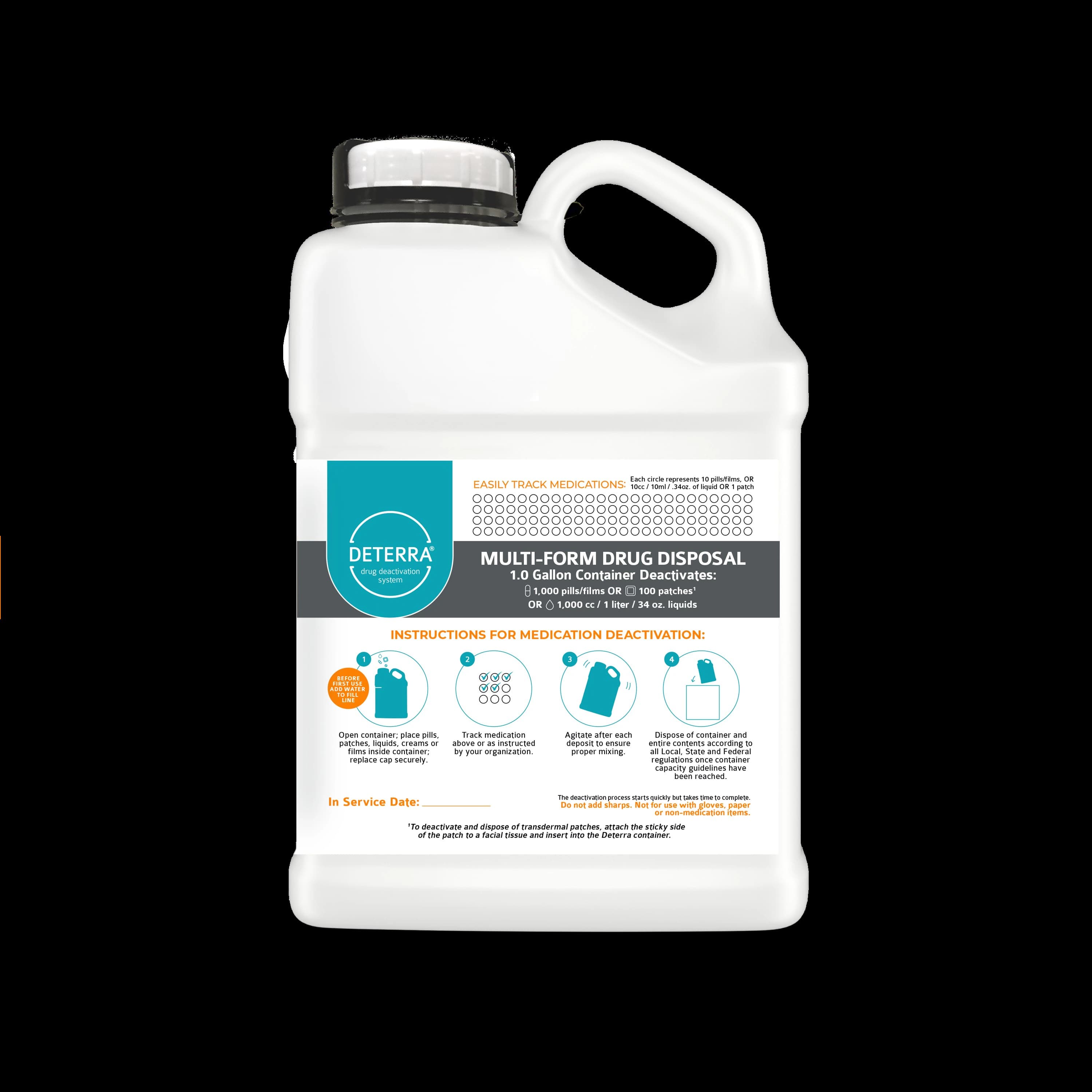 Deterra Drug Deactivation System, Liquids Only, 1 Gallon Bottle, 4/Case thumbnail 3
