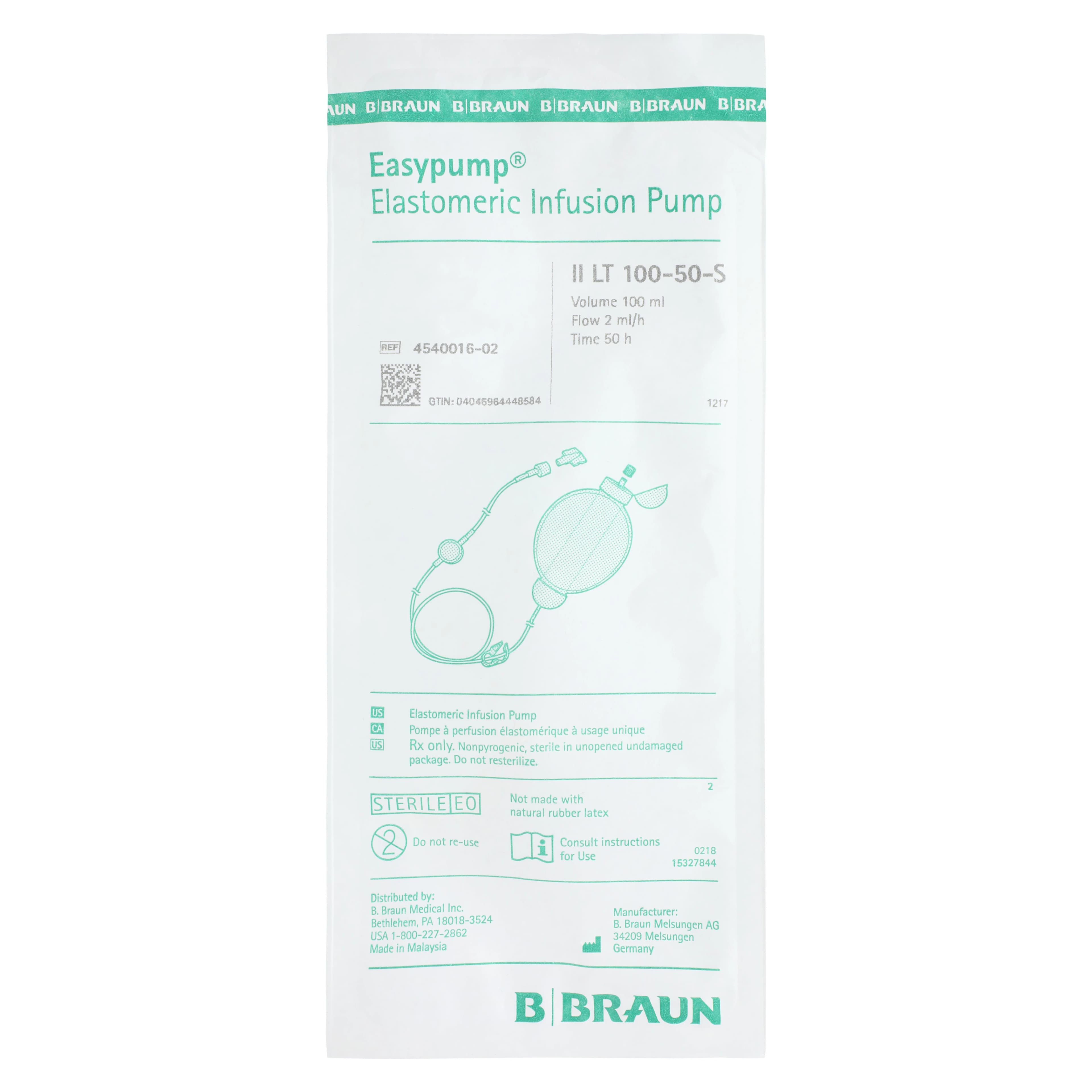 B Braun-McGaw Easypump ST/LT Elastomeric Infusion Pump, 100mL, 10/Case - Infusion Pump Elastomeric - Image 1