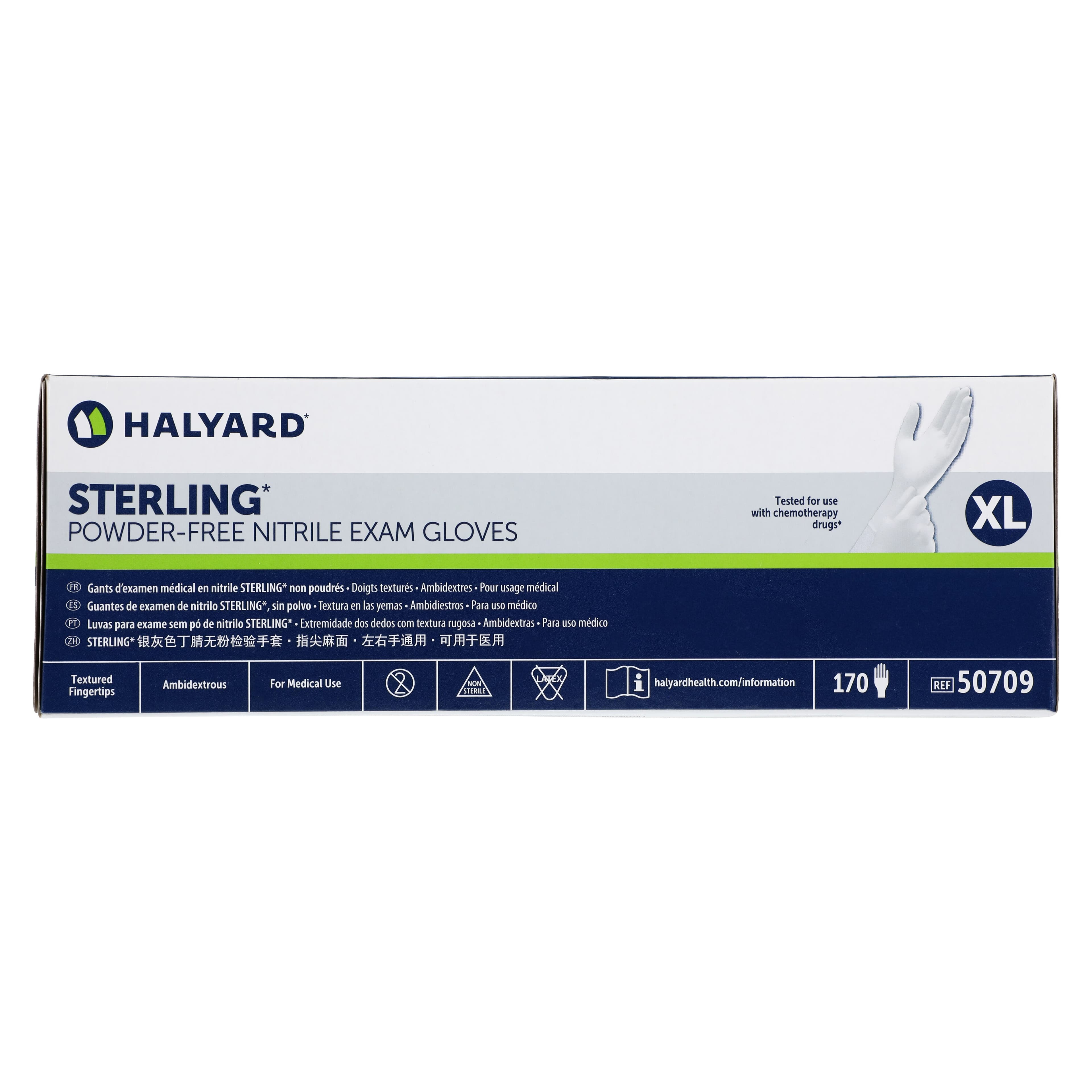 Halyard Sterling Nitrile Exam Gloves, Powder Free, Non-Sterile, X-Large thumbnail 3