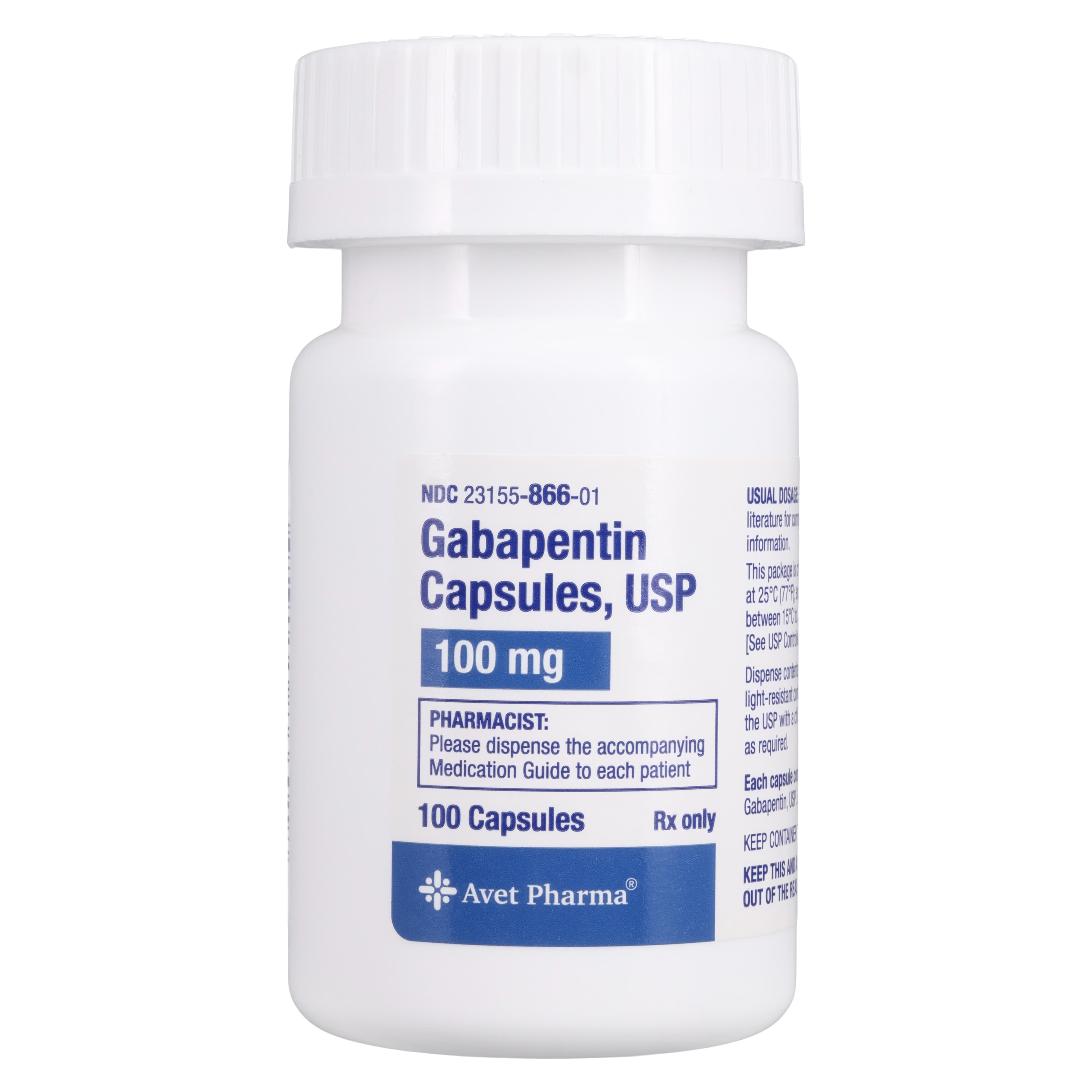 Gabapentin Capsules 100mg, 100 Count Bottle - Gabapentin Capsules - Image 1