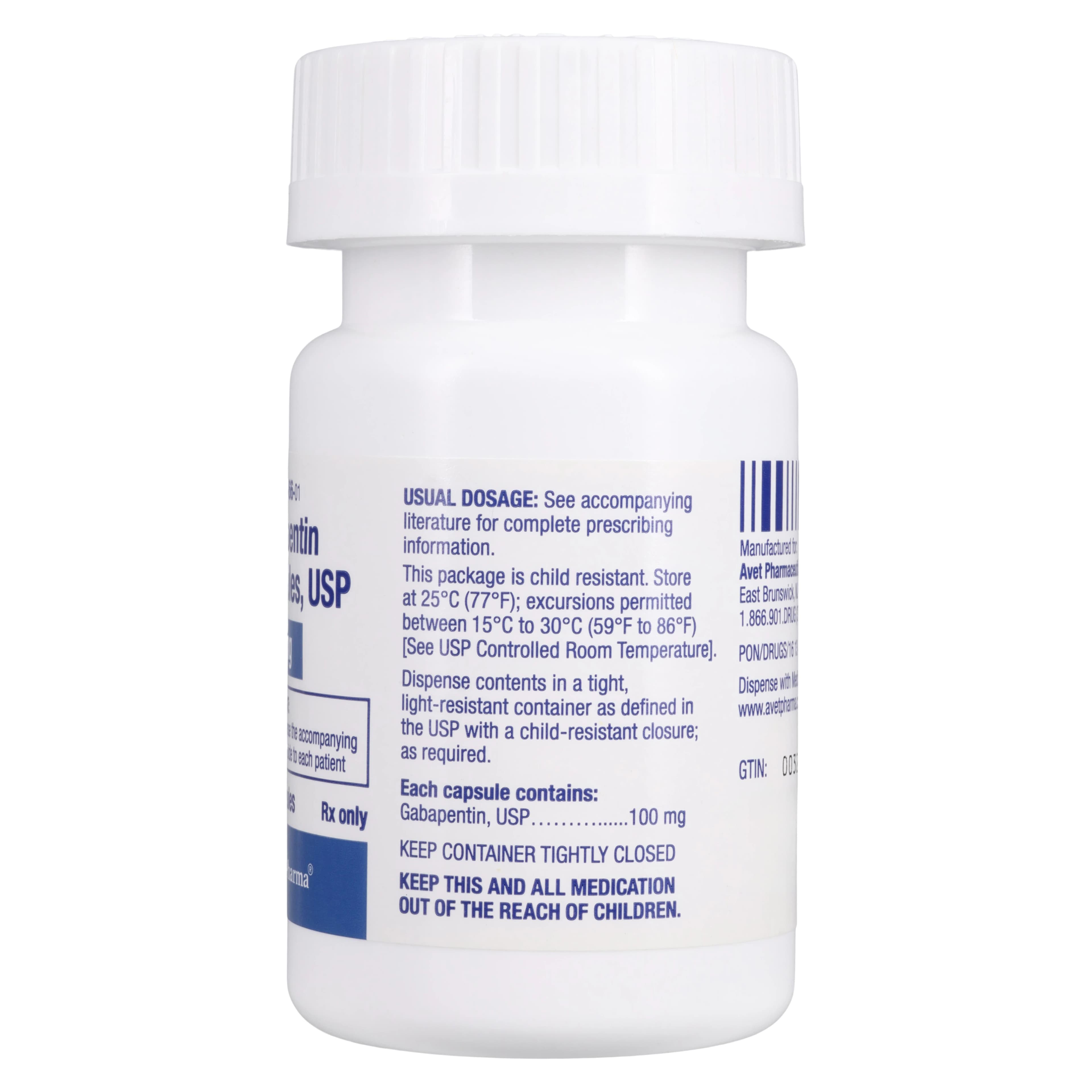 Gabapentin Capsules 100mg, 100 Count Bottle thumbnail 2