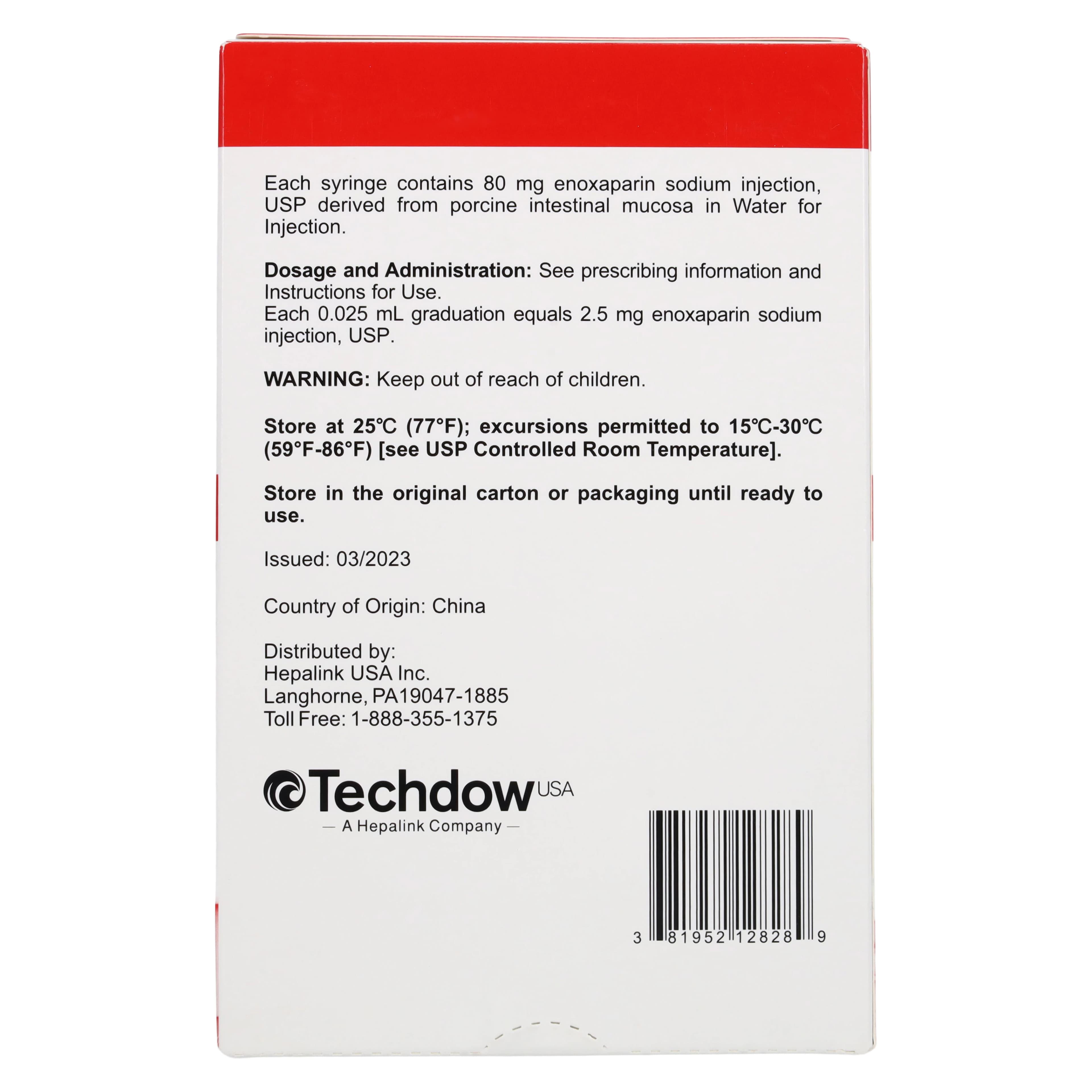 Enoxaparin Sodium Injection, 80 mg/0.8 mL, Prefilled Syringe, 10/Package thumbnail 2