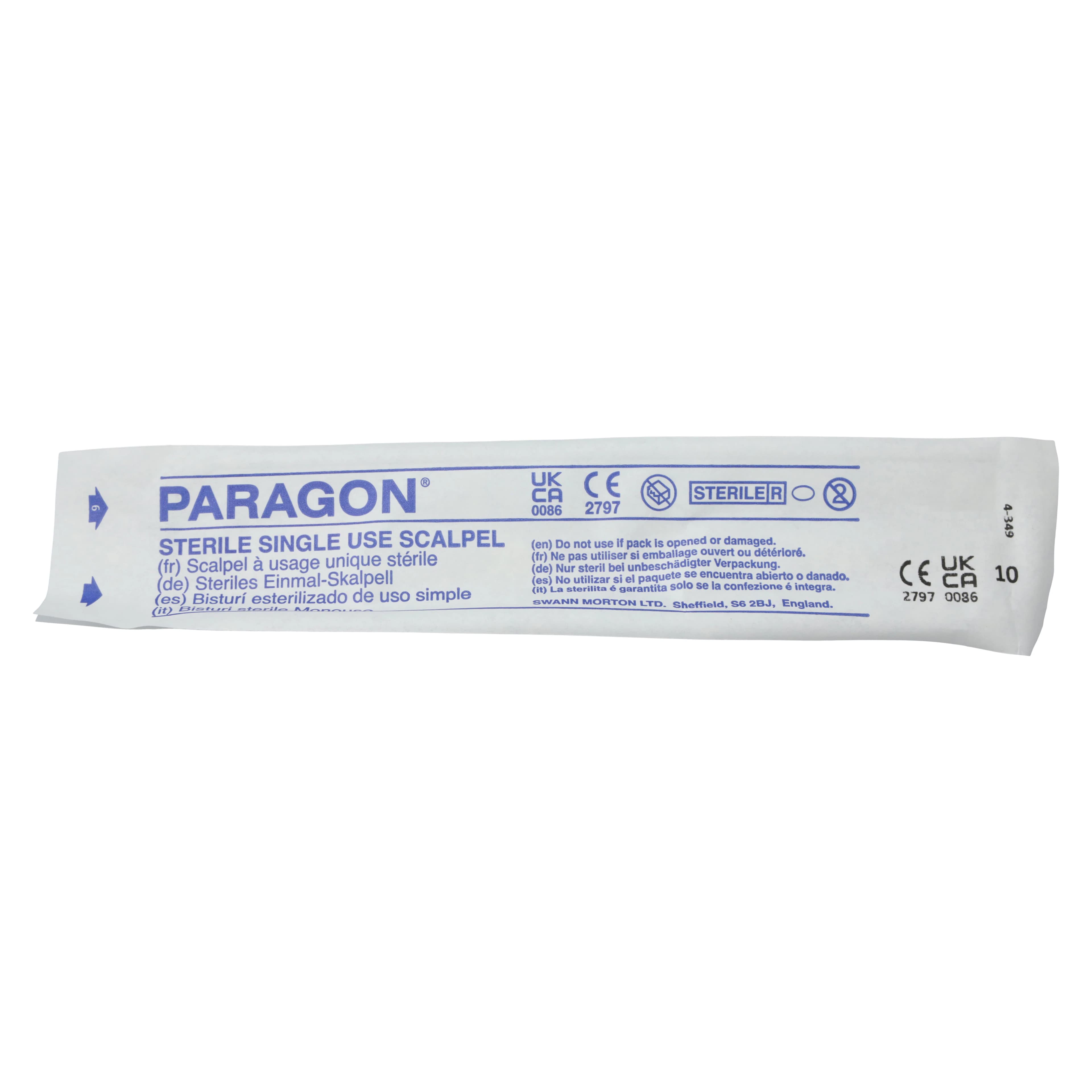 Medicom Paragon Disposable Sterile Scalpel #10, Stainless Steel, 10/Box, MDC-90000-10 thumbnail 3