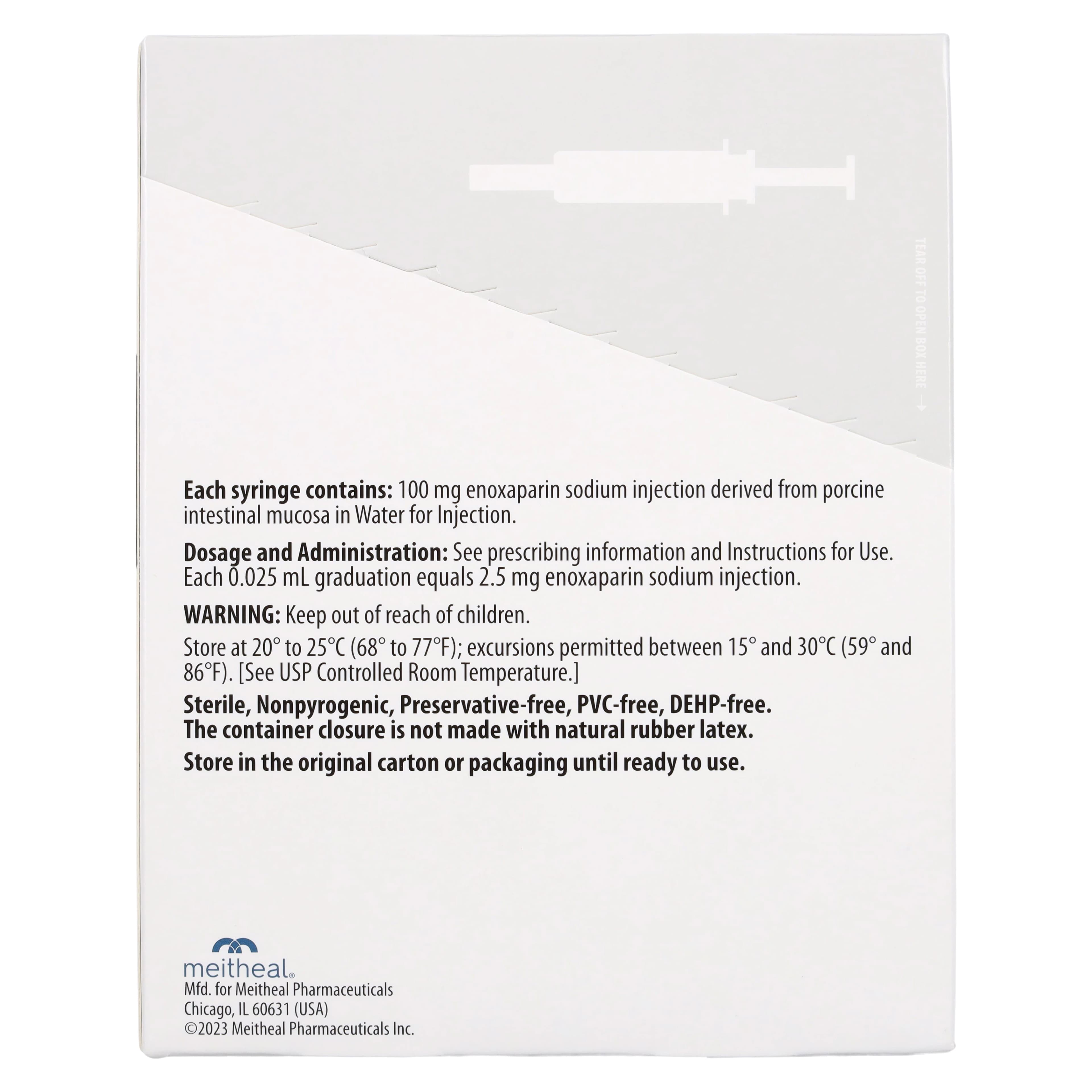 Enoxaparin Sodium Injection, 100 mg/mL, 1 mL Prefilled Syringe, 10/Package thumbnail 2