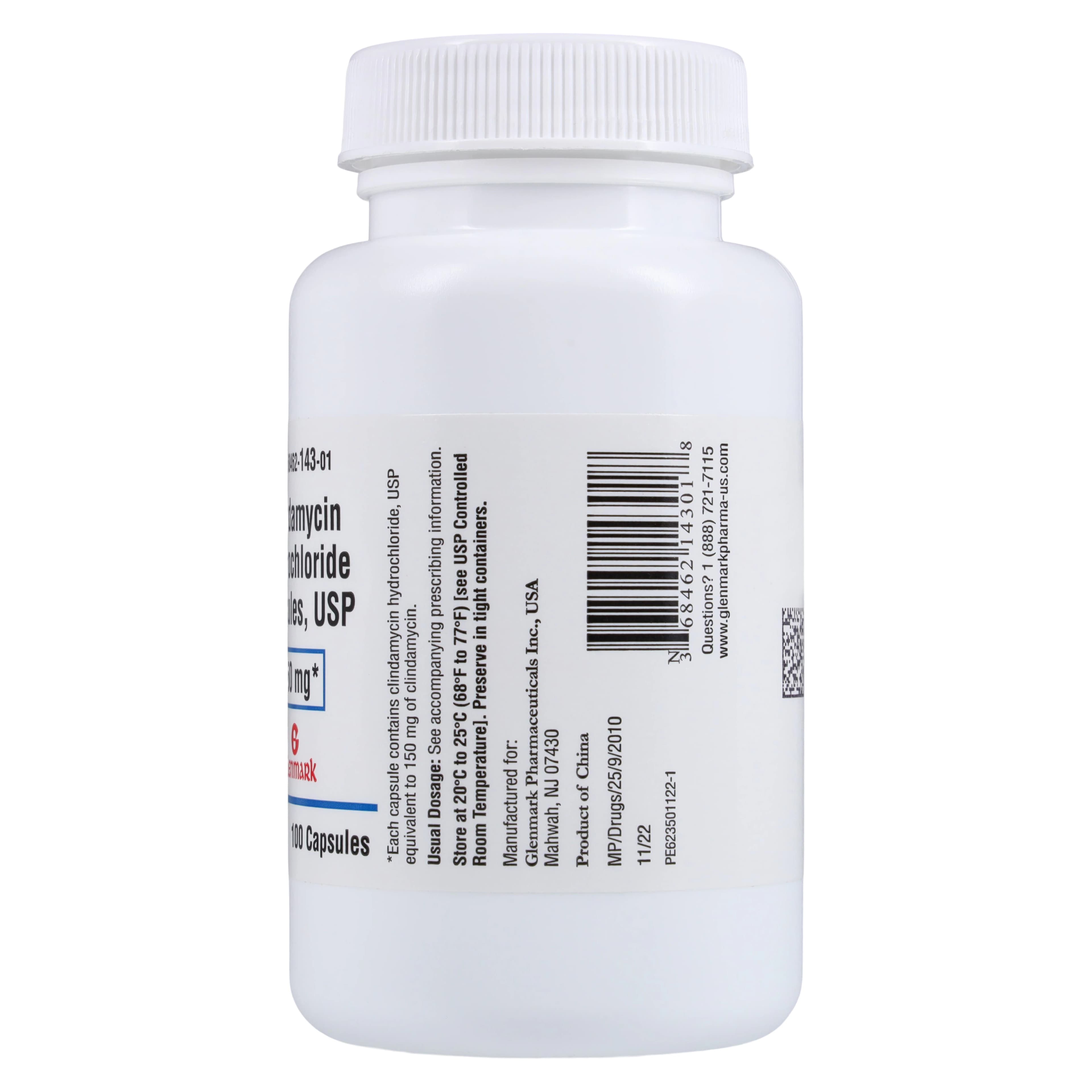 Clindamycin Hydrochloride Capsules USP, 150 mg, 100/Bottle, Glenmark Pharmaceuticals thumbnail 2