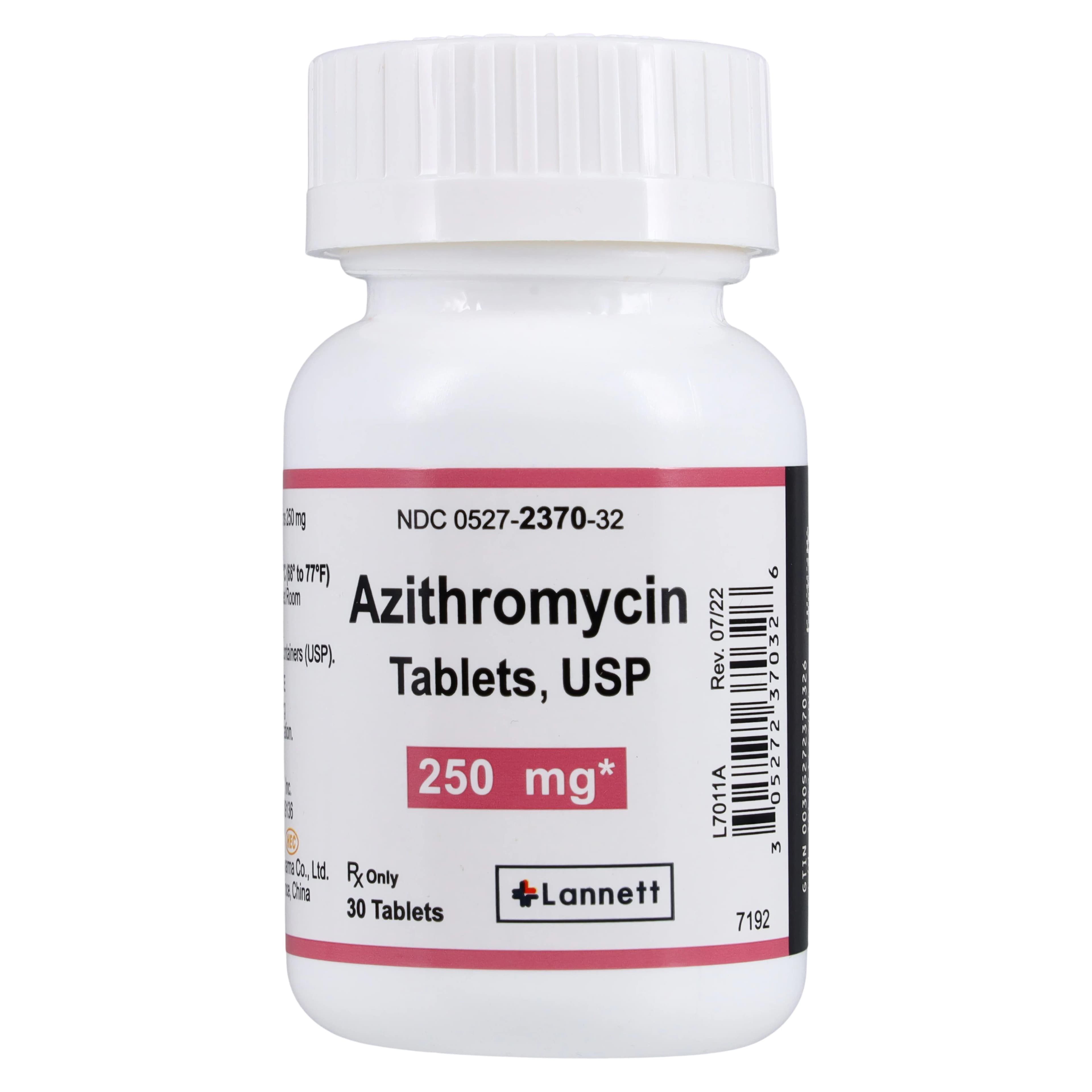 Azithromycin Tablets, 250mg, 30/Bottle, Lannett - Azithromycin Tablets - Image 1