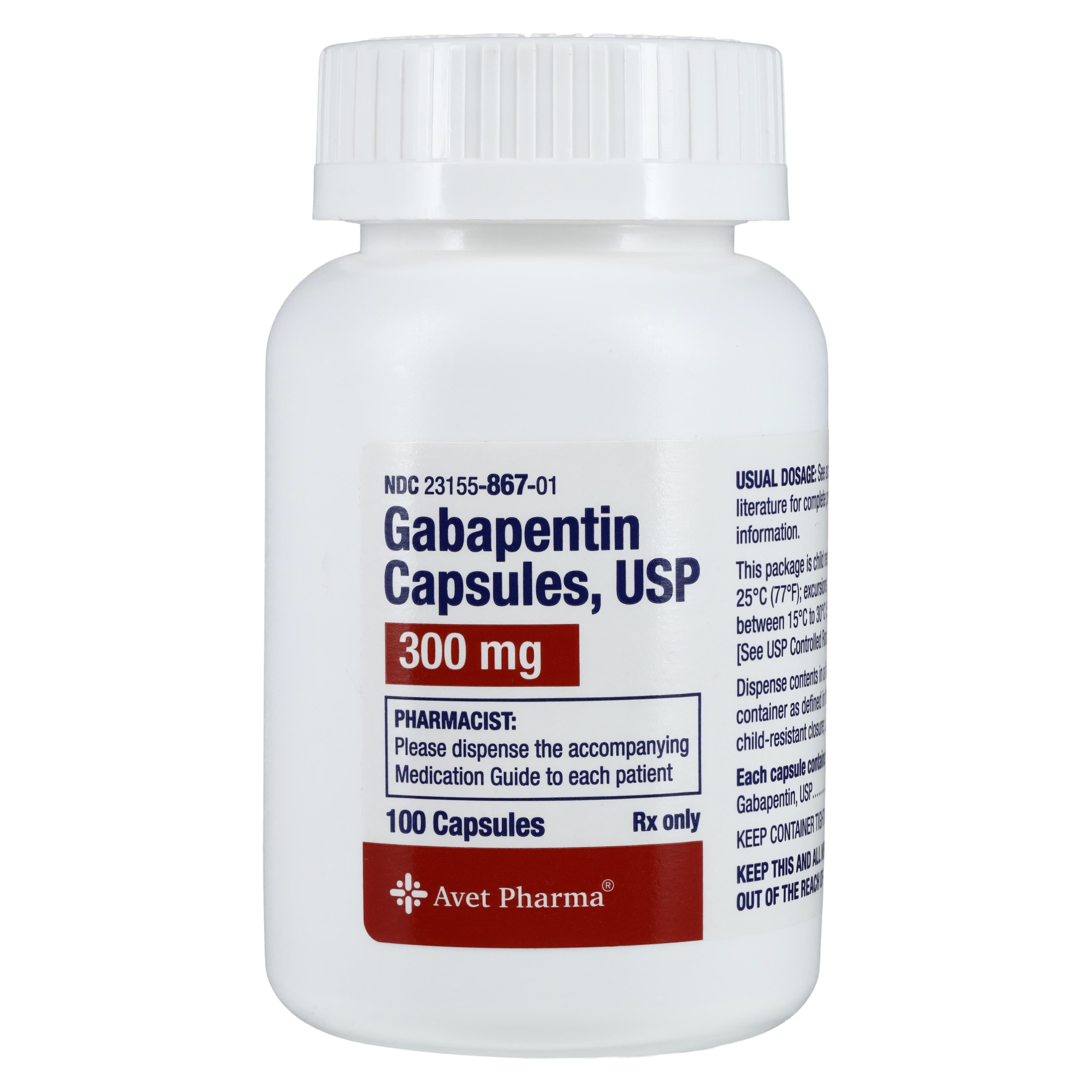 Gabapentin Capsules, 300mg, 100/Bottle, Heritage Pharmaceuticals - Gabapentin Capsules - Image 1