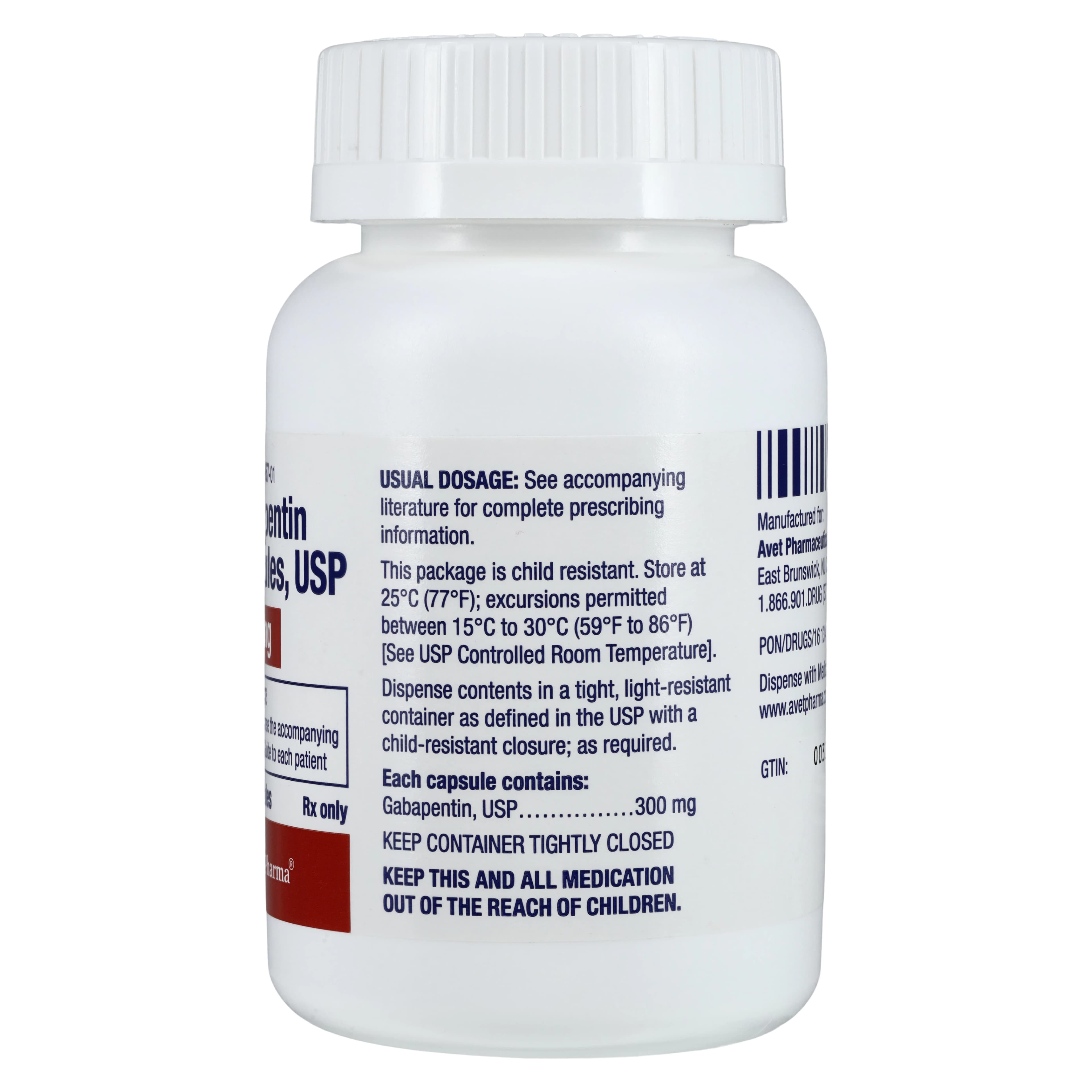 Gabapentin Capsules, 300mg, 100/Bottle, Heritage Pharmaceuticals thumbnail 2