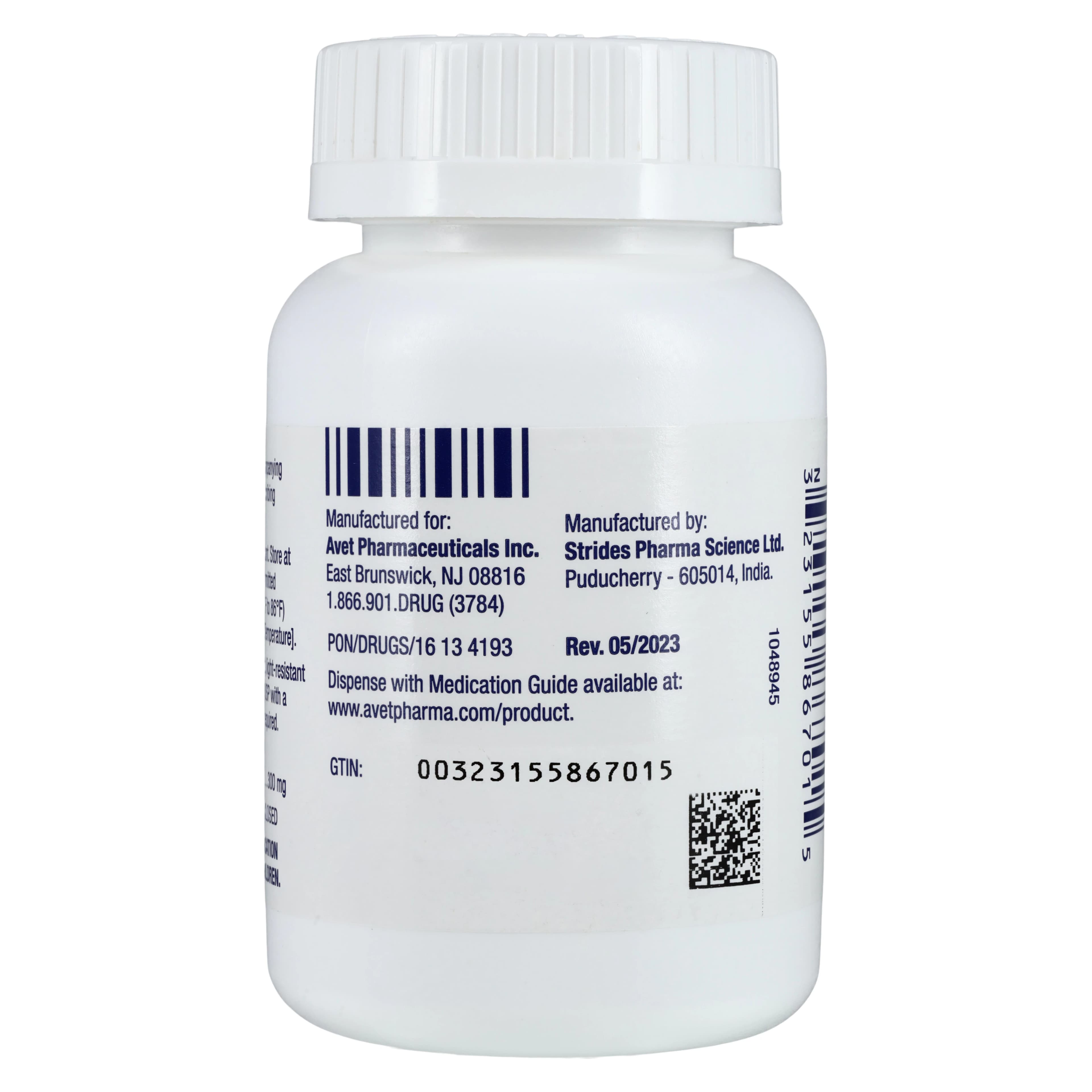 Gabapentin Capsules, 300mg, 100/Bottle, Heritage Pharmaceuticals thumbnail 3