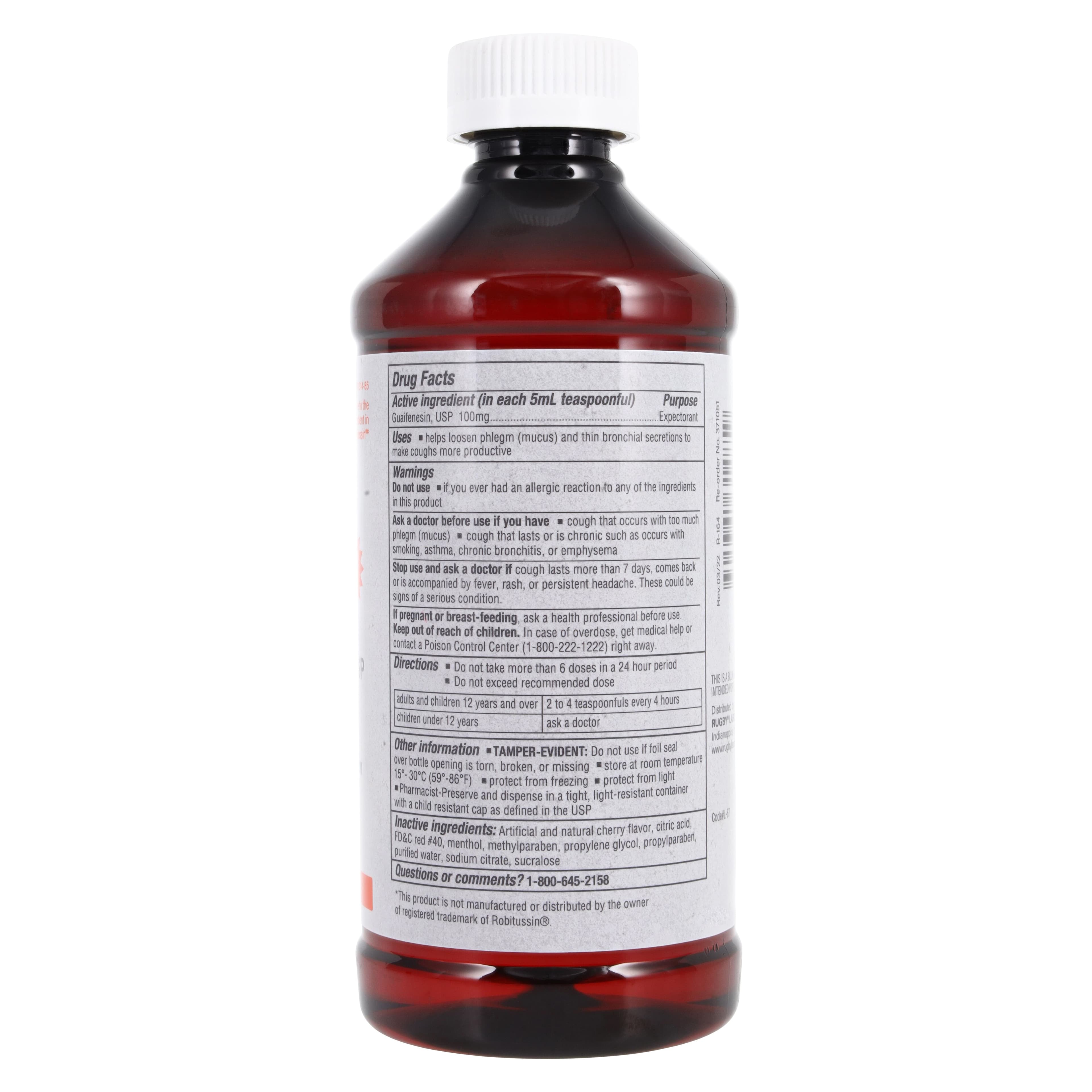 Guaifenesin Oral Syrup 100mg/5mL, 16 oz Bottle thumbnail 2