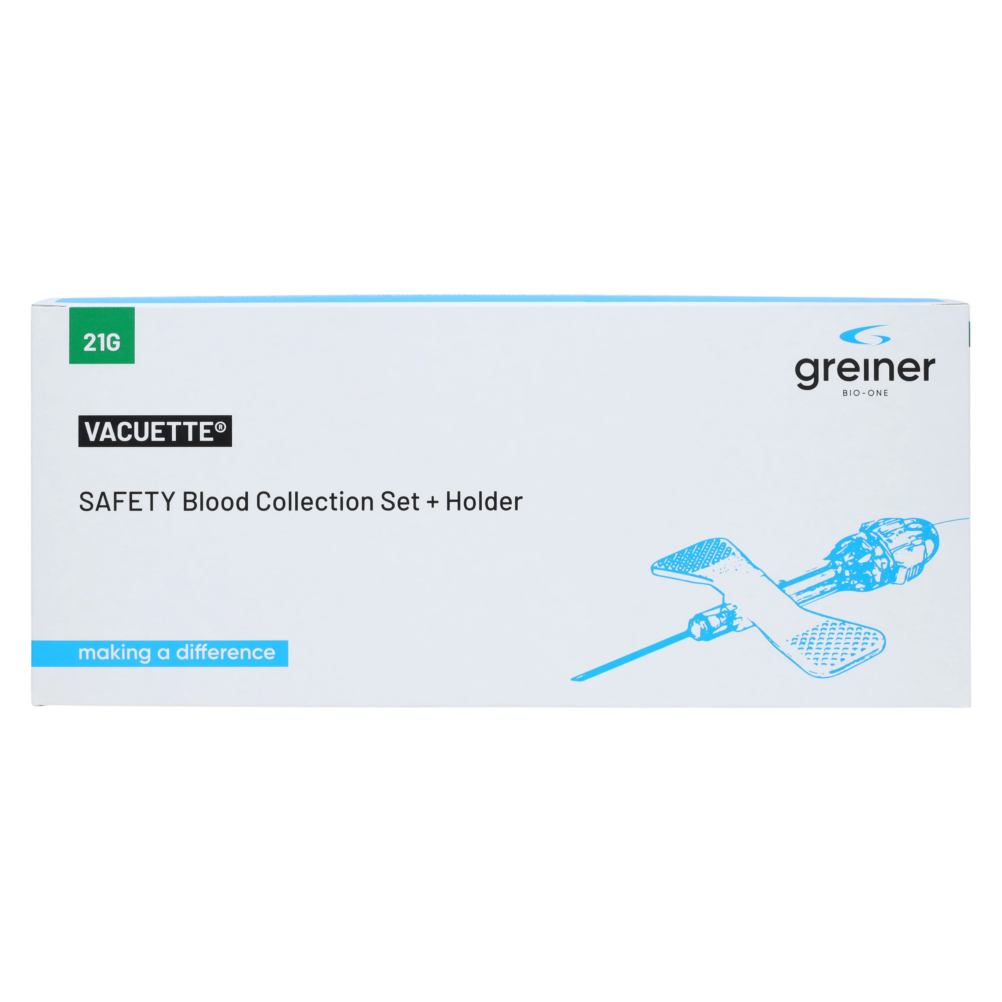 Greiner Bio-One Vacuette Blood Collection Set, 21G x 3/4", Safety Green, 35/Box thumbnail 5
